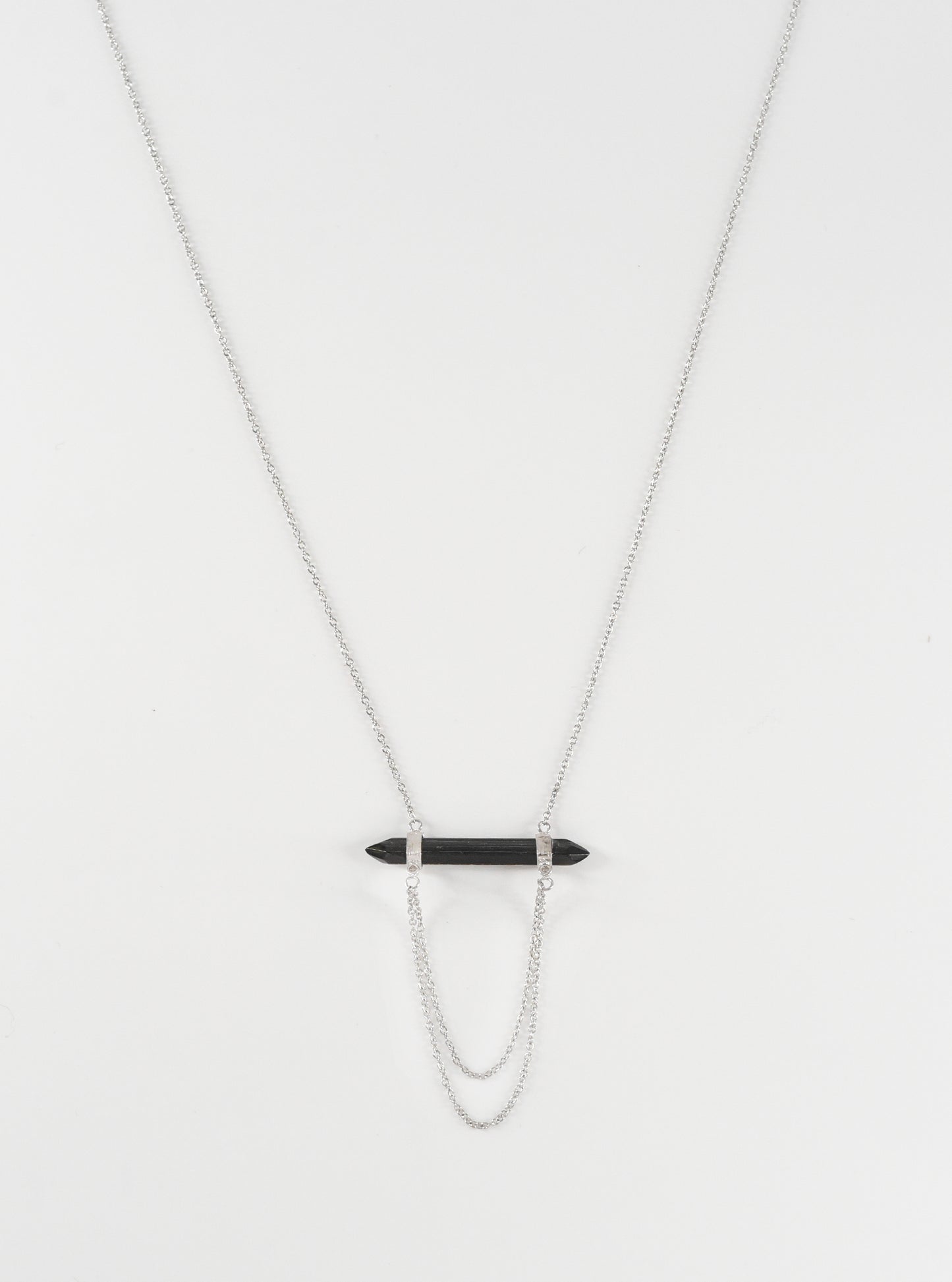 Tourmaline Bar Drop Chain with Dimond Necklace