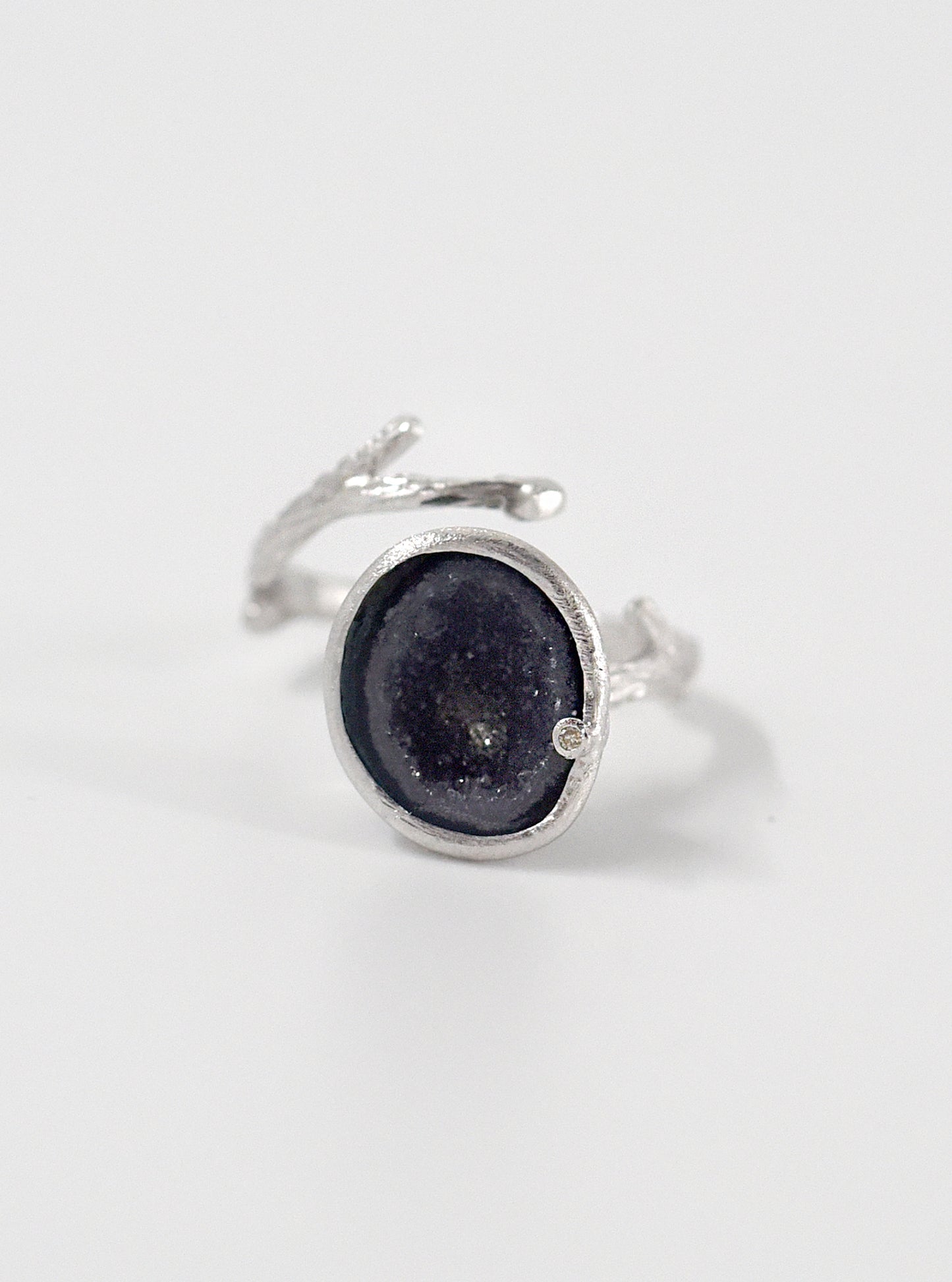 Geode Branch With Diamond Ring