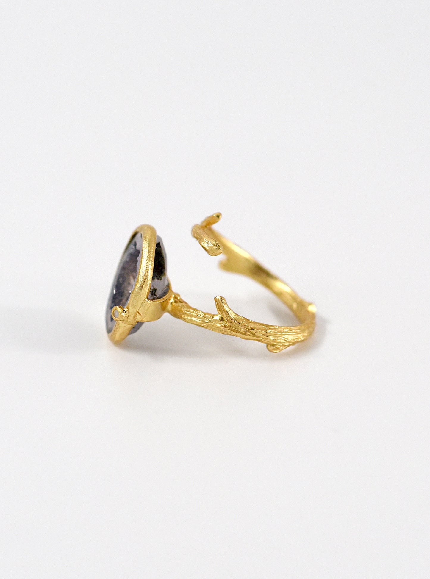Geode Branch With Diamond Ring