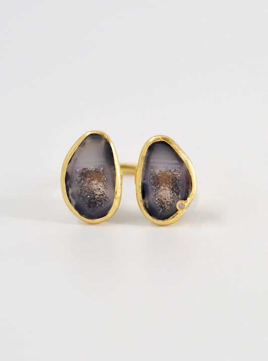Diamond Double Geode Ring