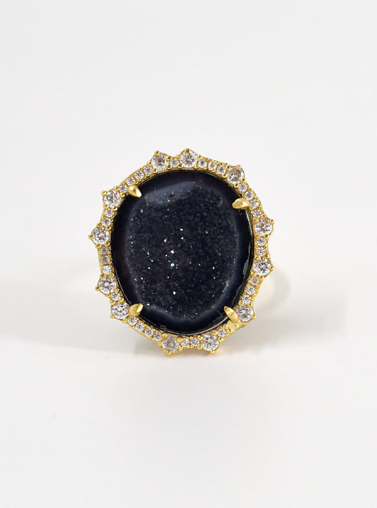 CZ Geode Freeform Ring