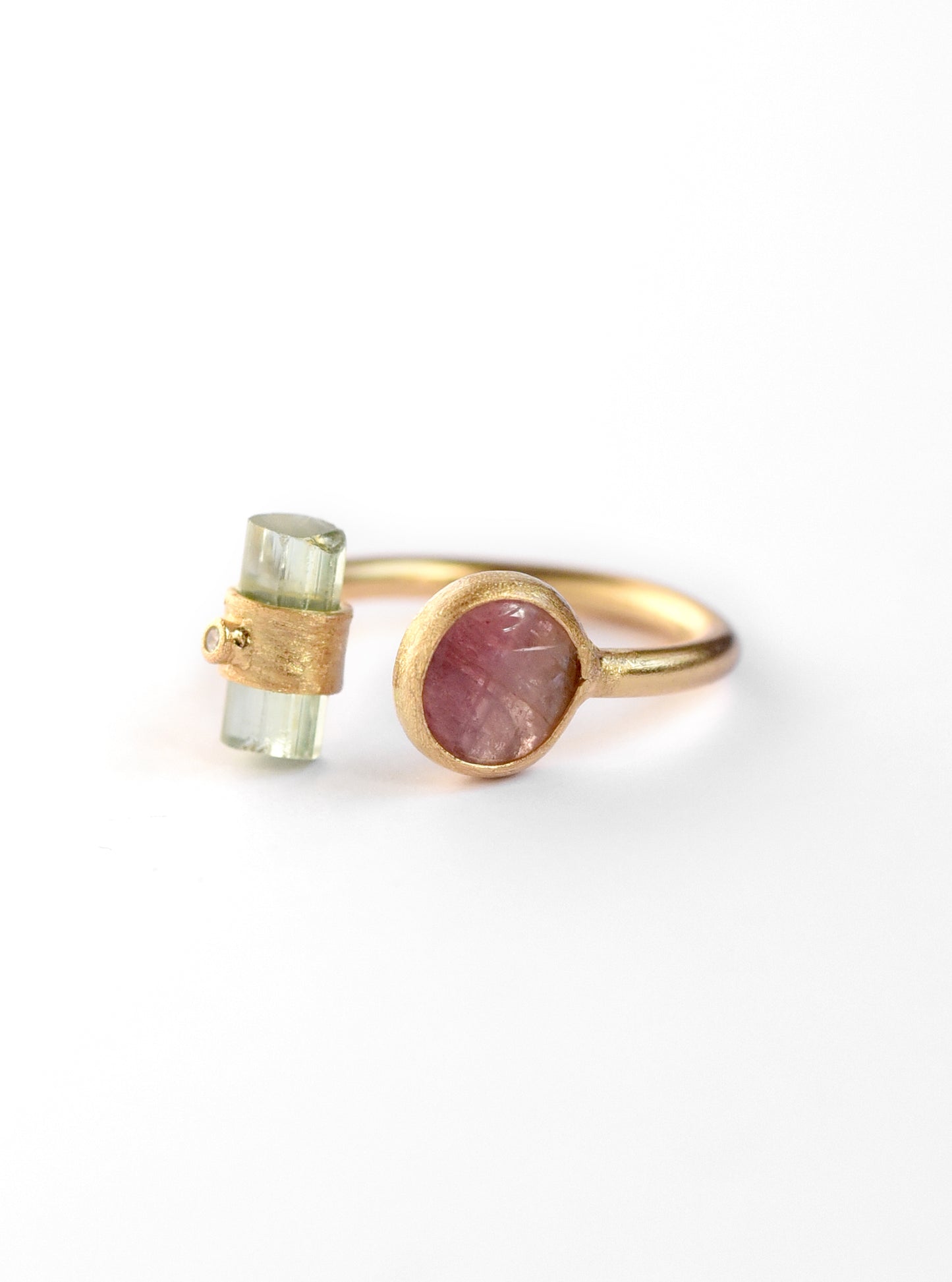 Multi Tourmaline with Diamond Ring