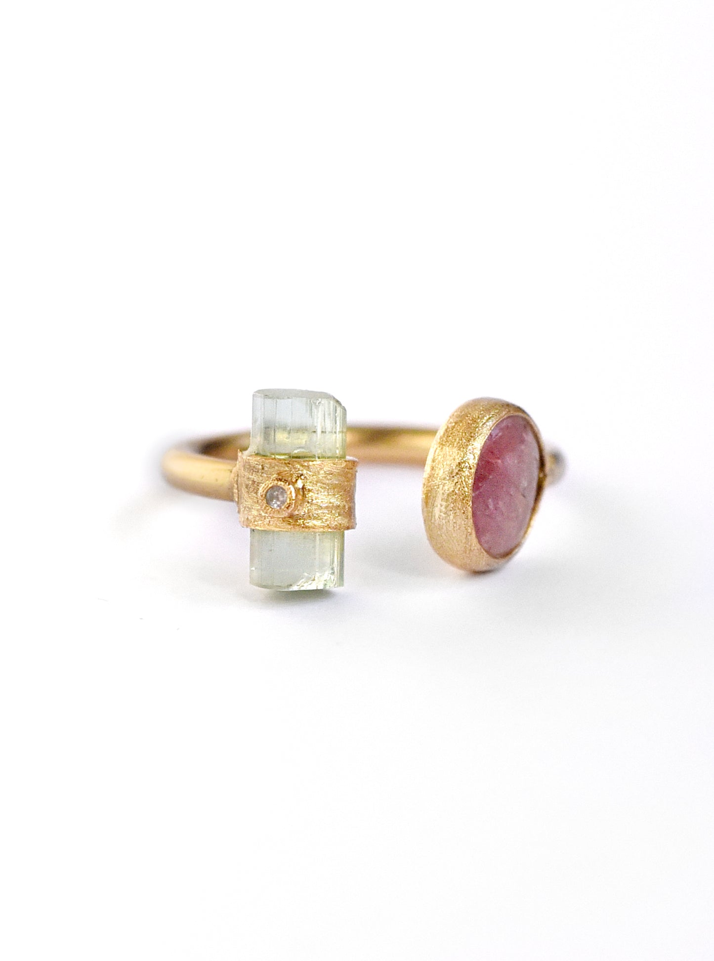 Multi Tourmaline with Diamond Ring