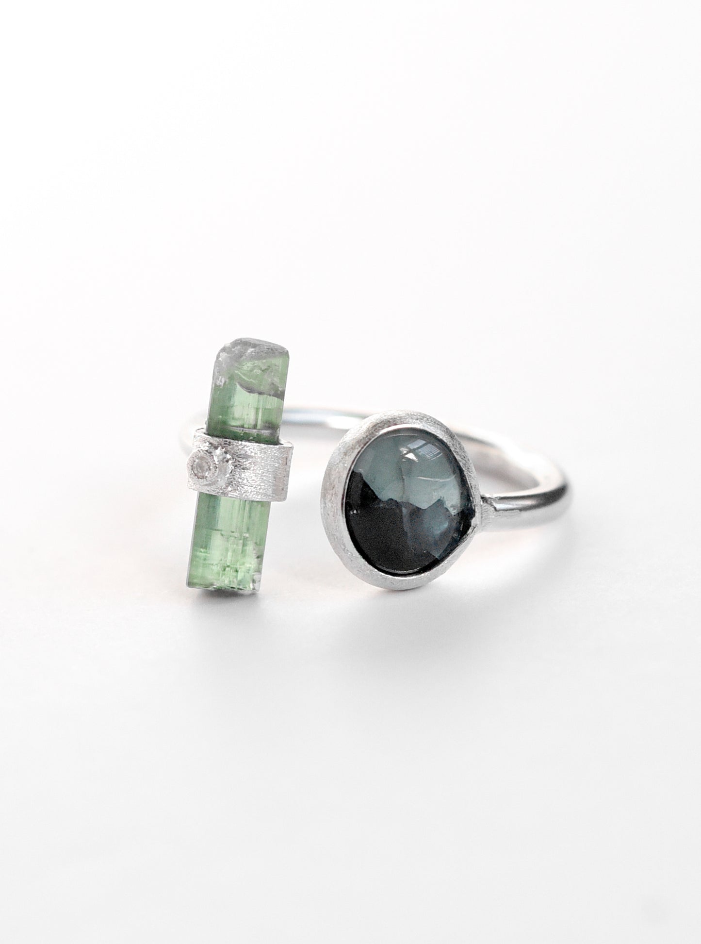 Multi Tourmaline with Diamond Ring