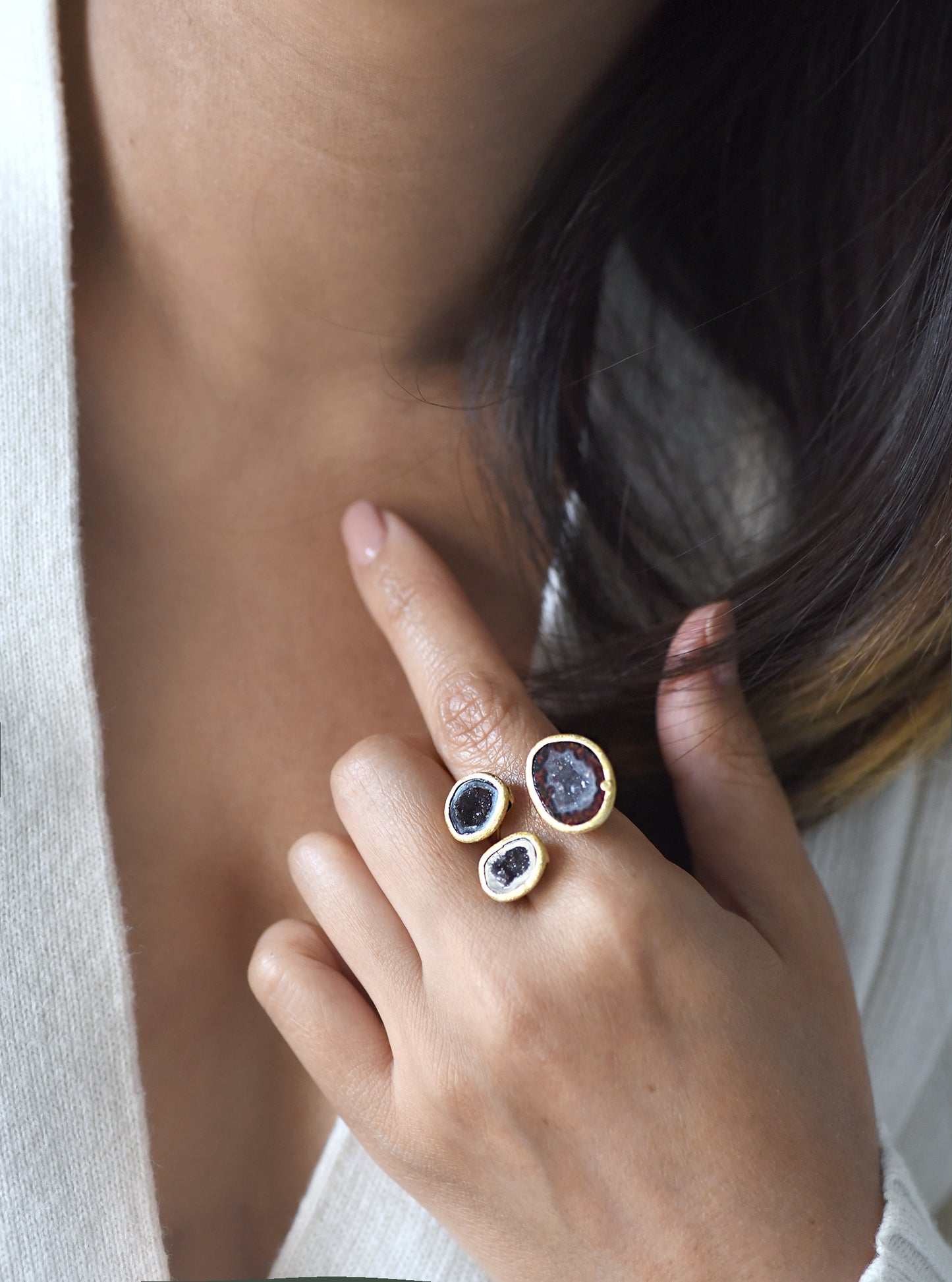 Diamond Triple Geode Ring