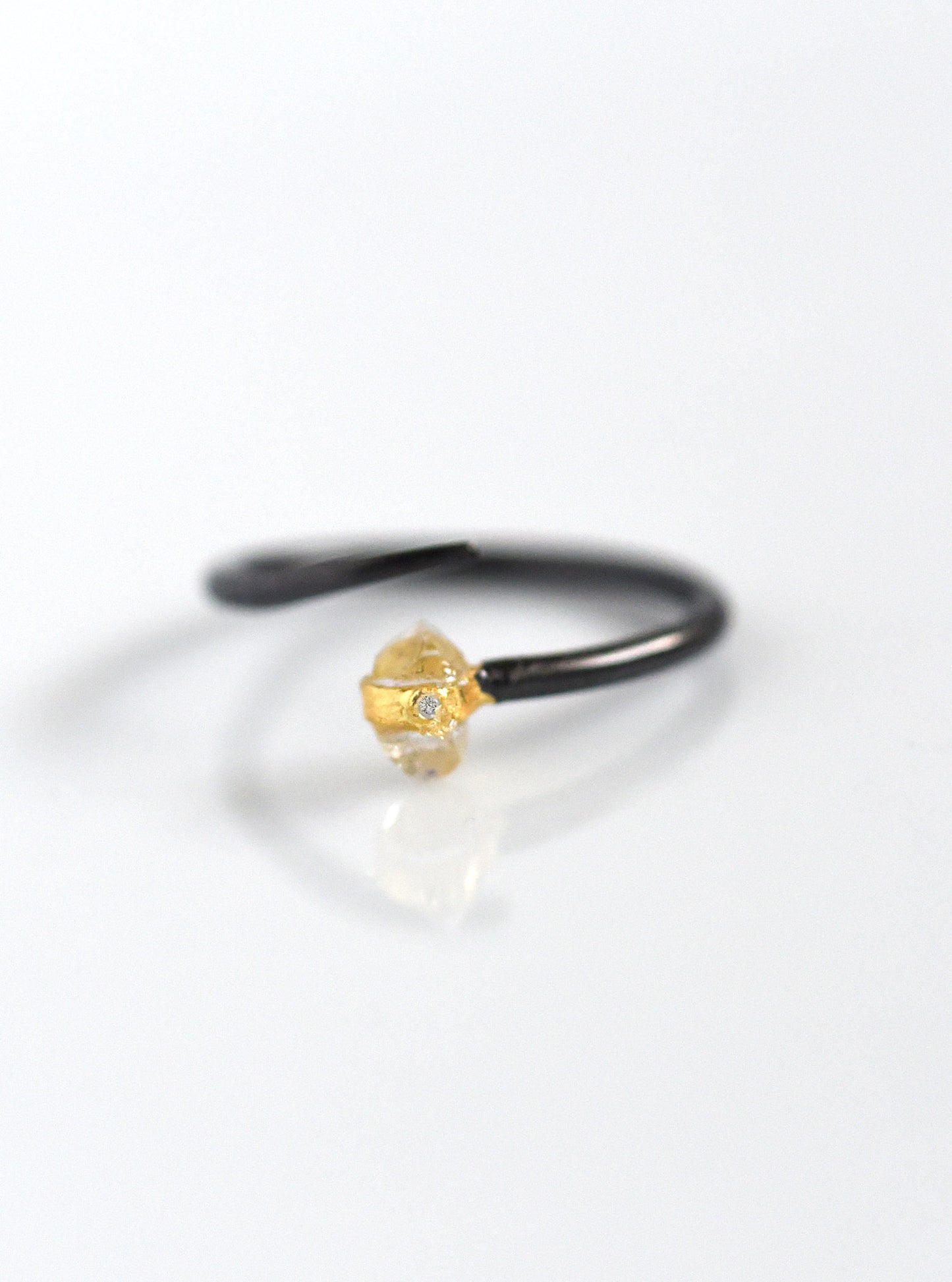 Herkimer Diamond Open Minimalist Nail Ring