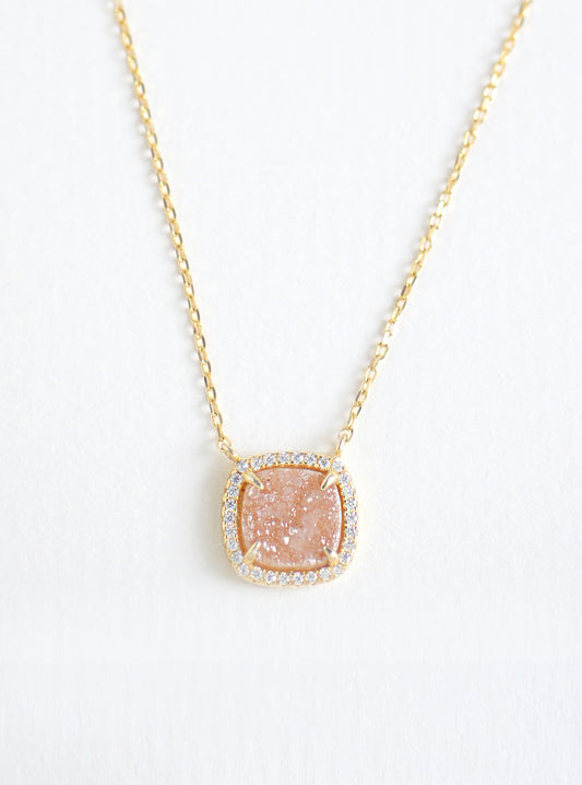 Glitter Druzy Mini Cushion Necklace