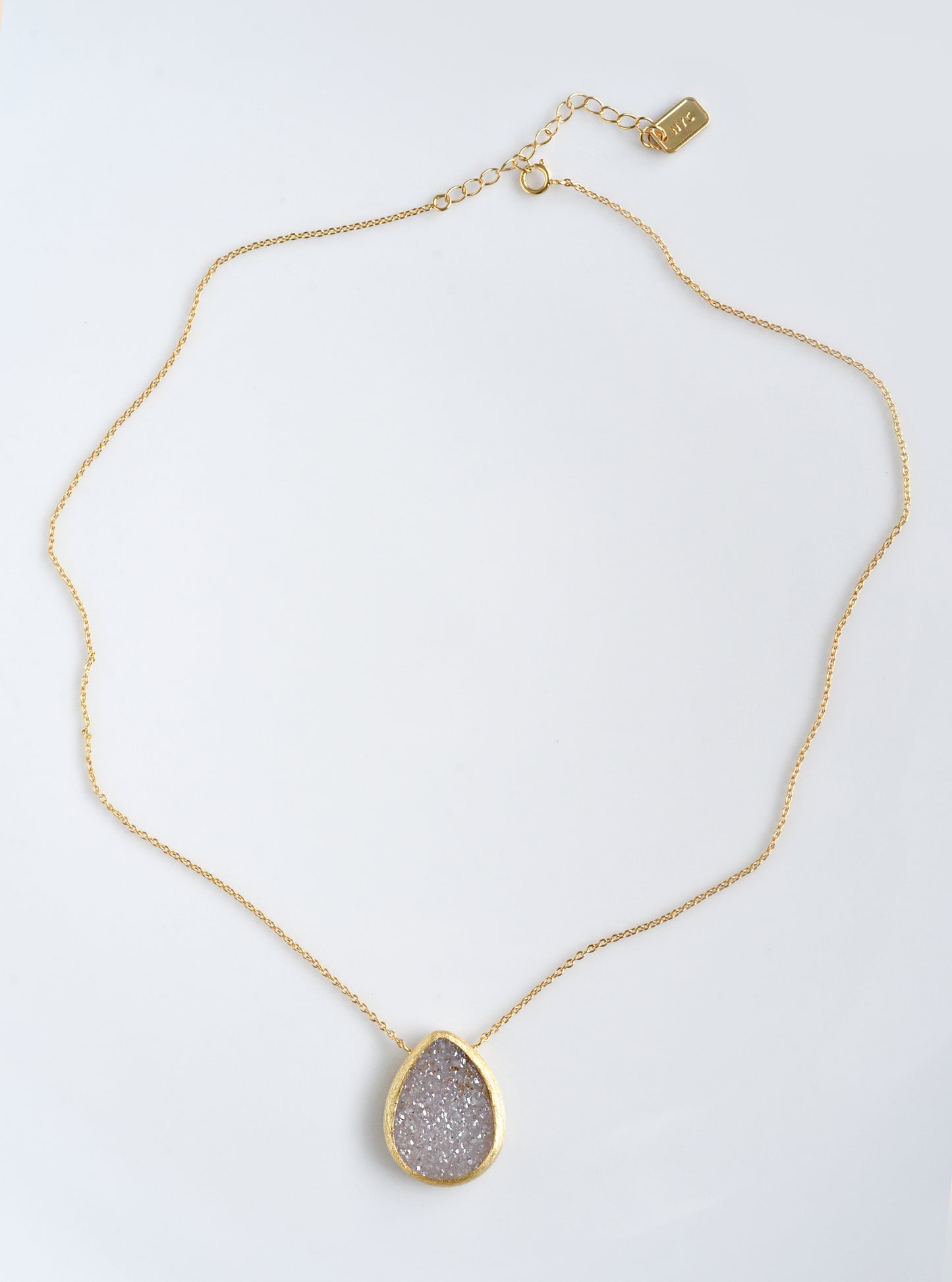Shining Druzy Teardrop Necklace