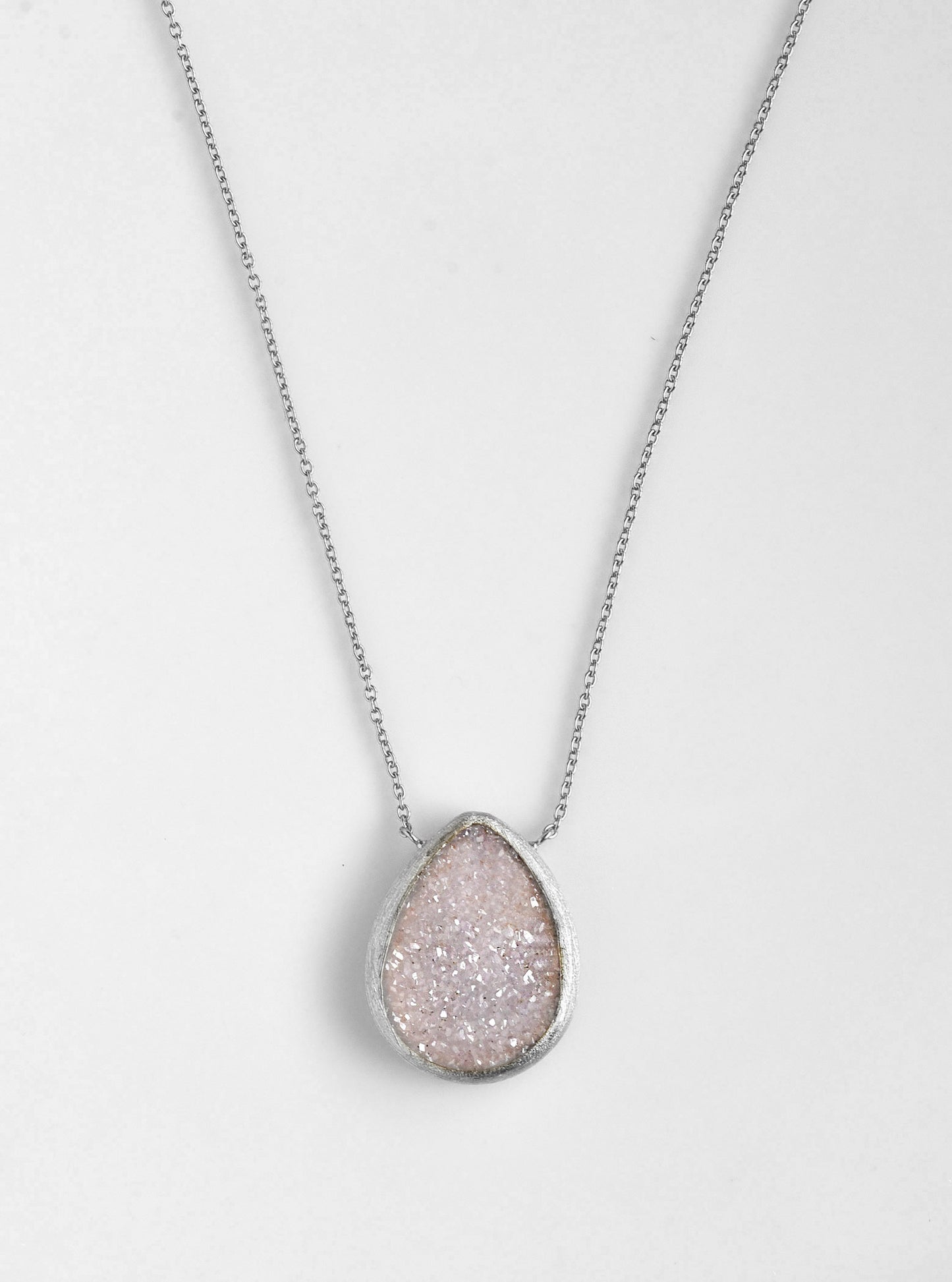 Shining Druzy Teardrop Necklace