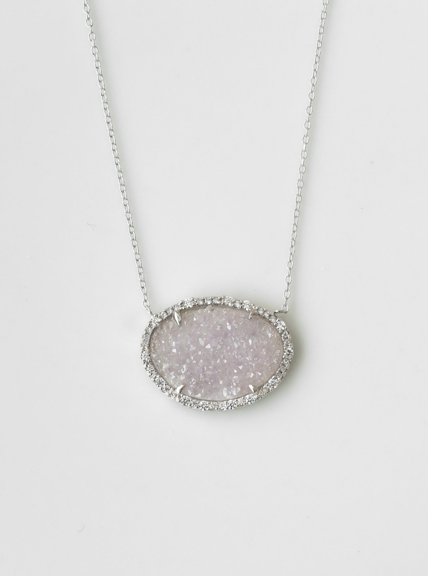Freeform Druzy Oval Necklace