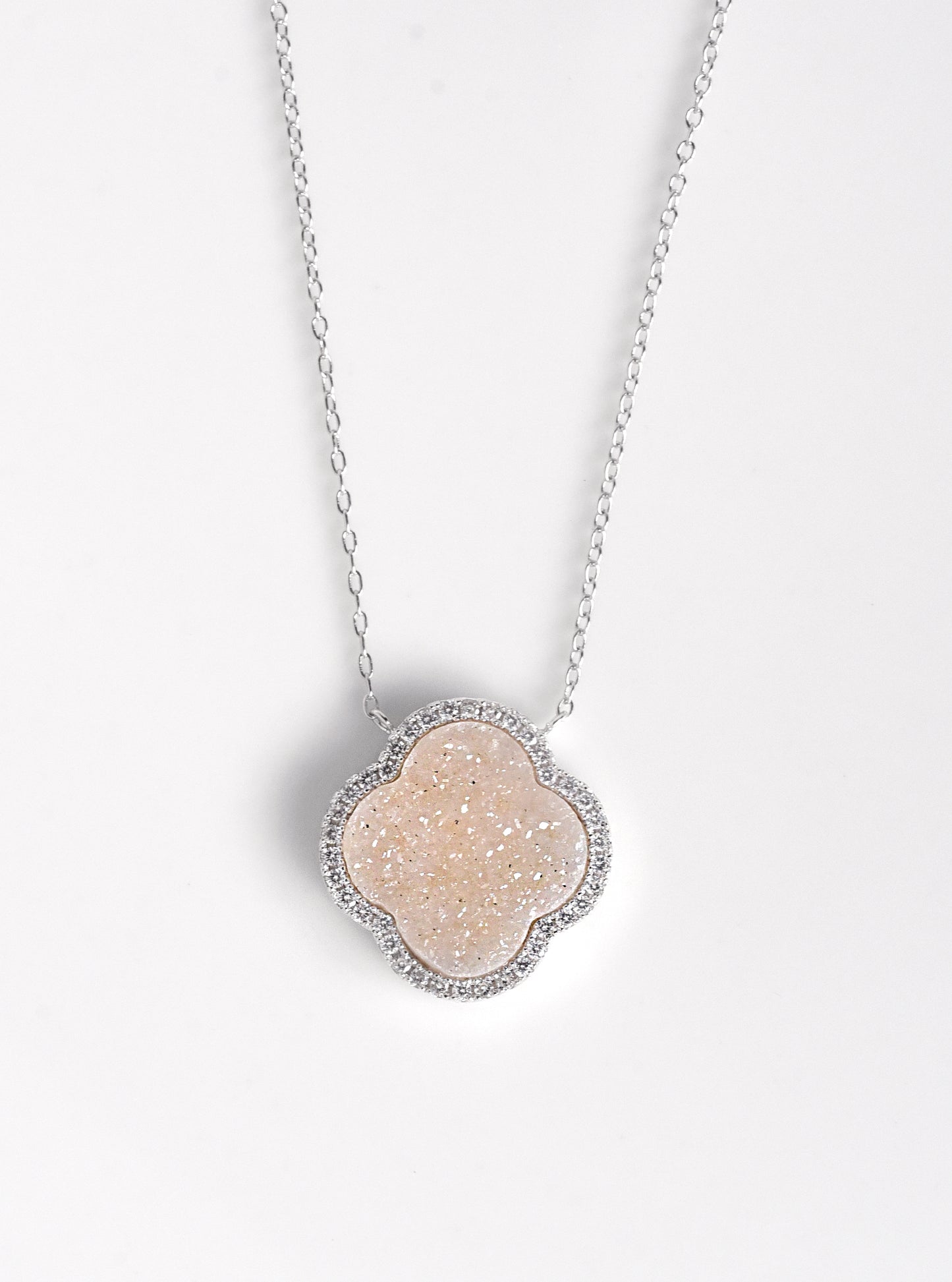 Glitter Druzy Flower Necklace