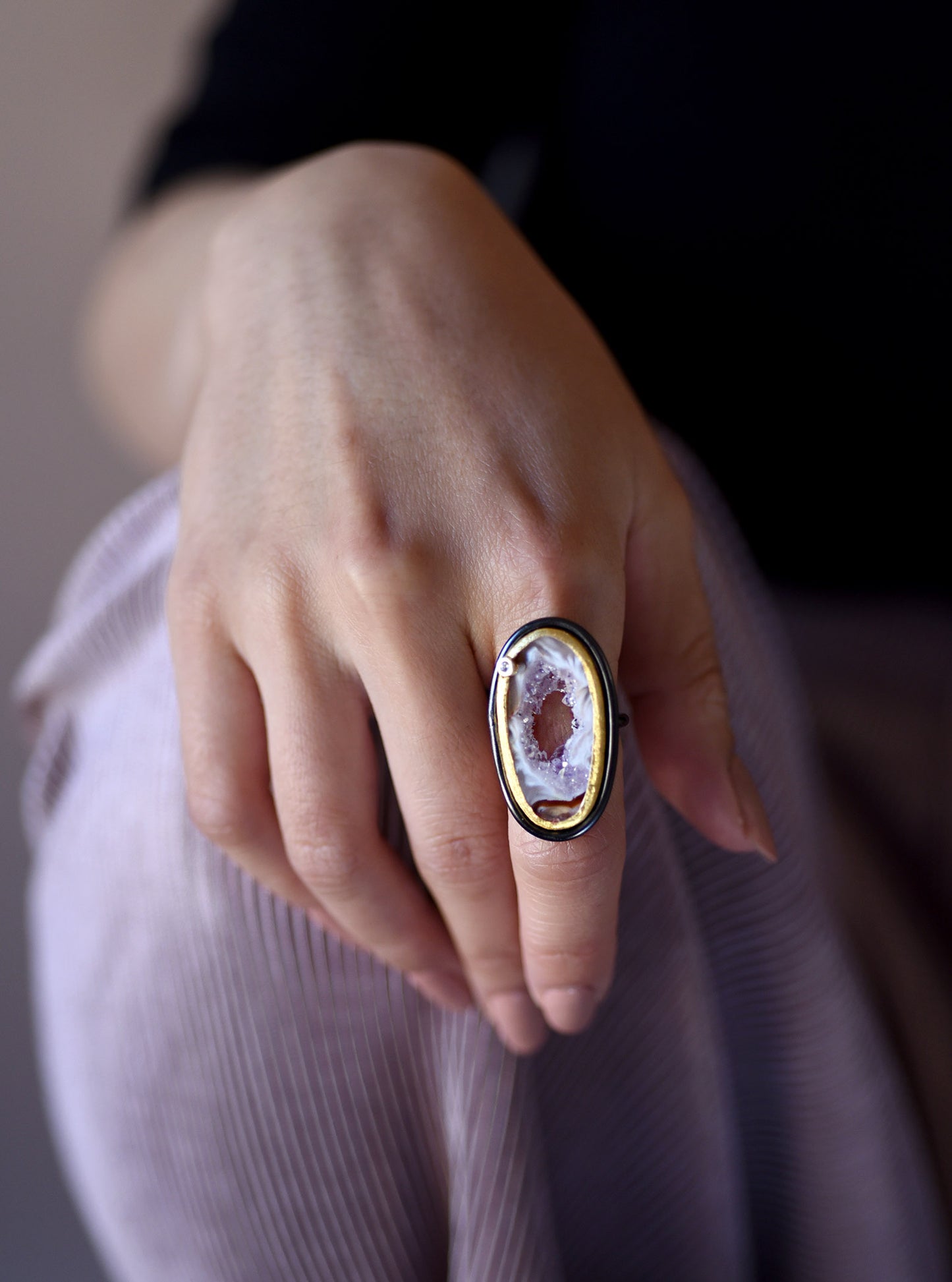 Natural Open Agate Ring