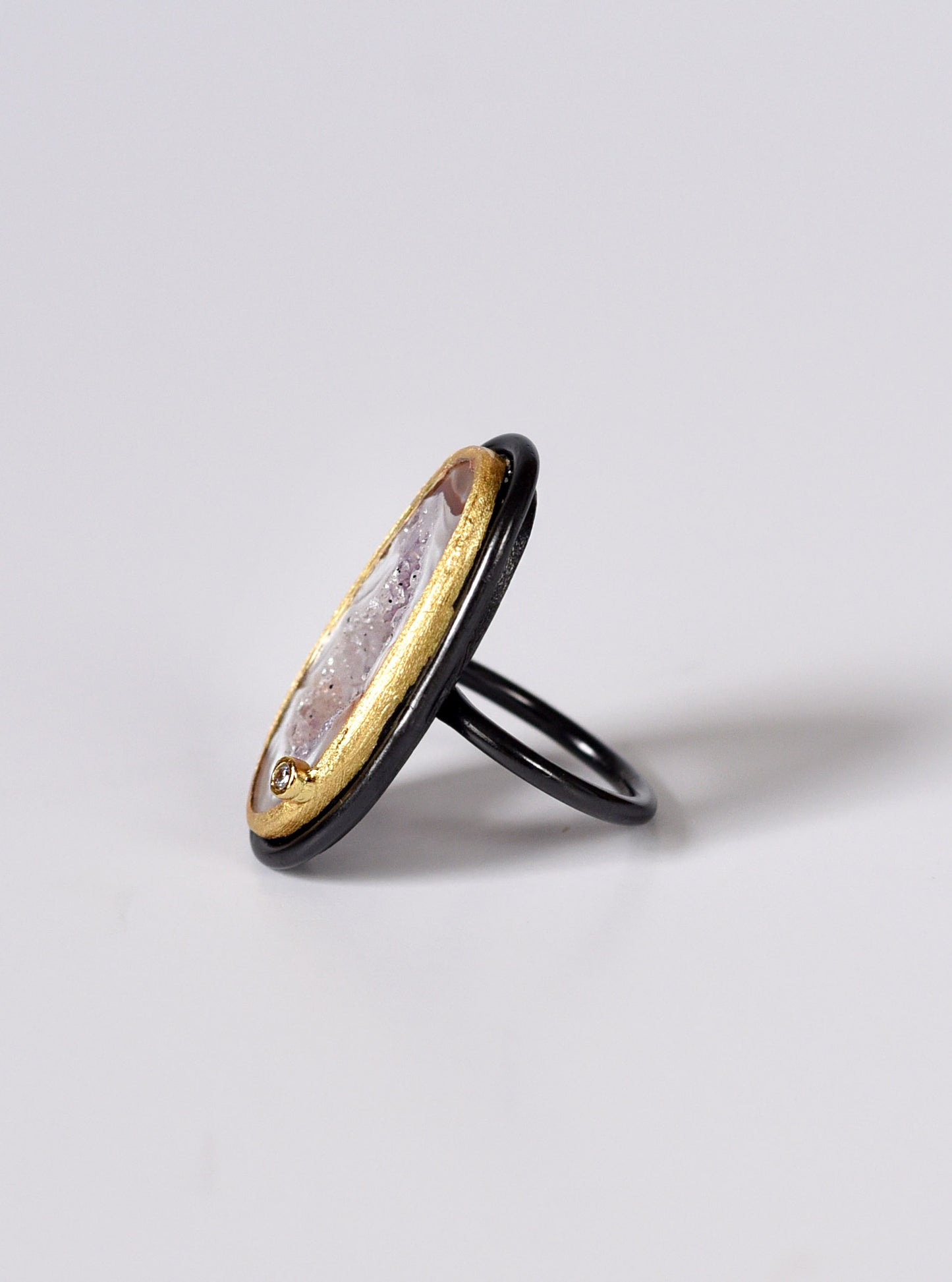 Two Tone Open Agate Ring