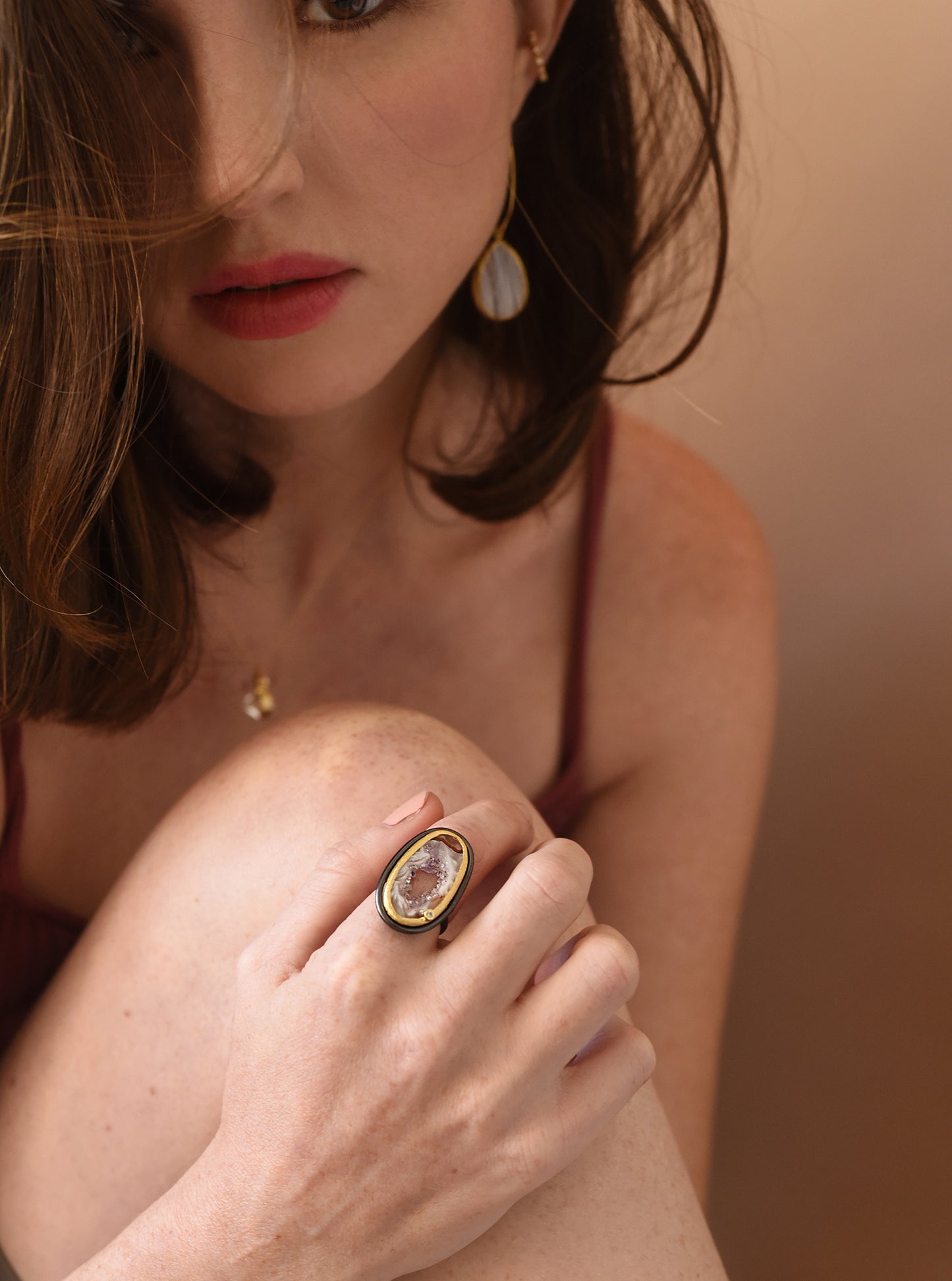 Natural Open Agate Ring