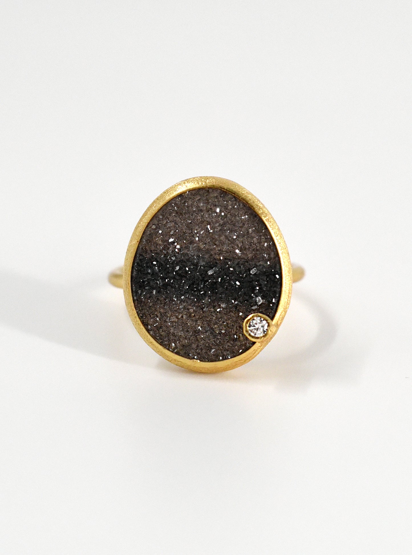 Shining Druzy Egg Shape Ring
