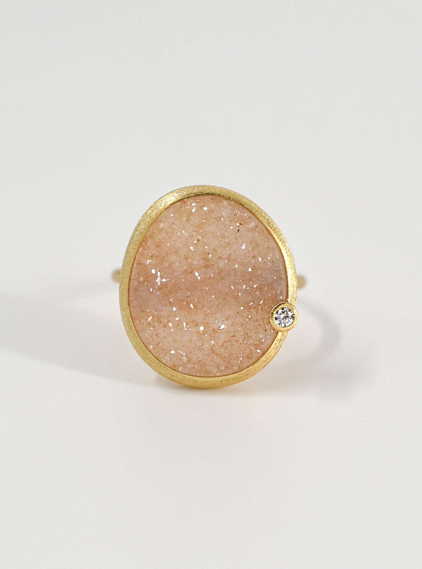 Shining Druzy Egg Shape Ring