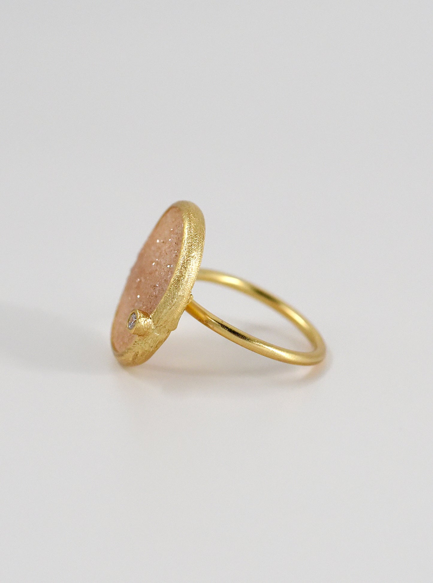 Shining Druzy Egg Shape Ring