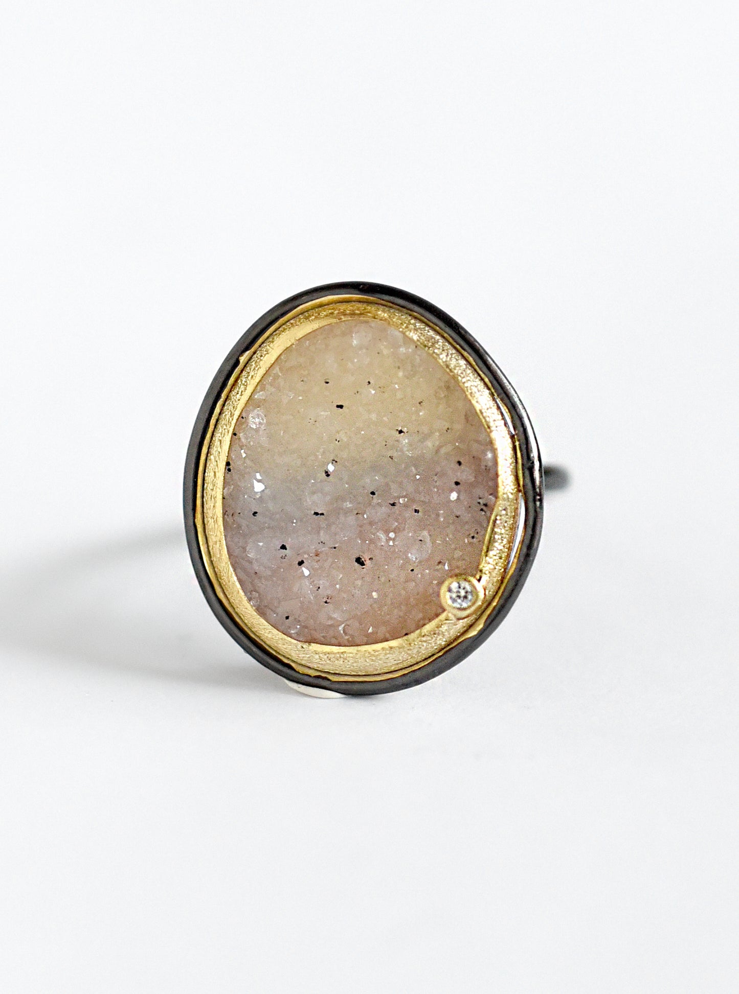 Shining Druzy Egg Shape Ring