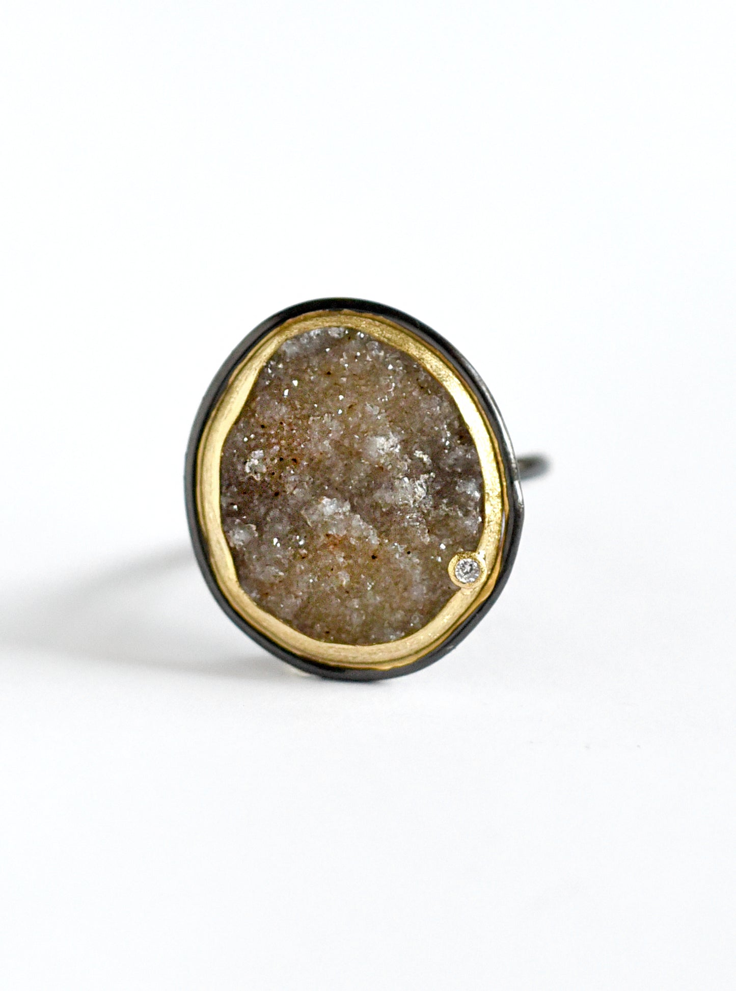 Shining Druzy Egg Shape Ring