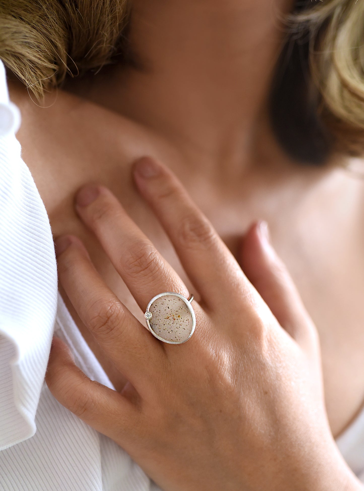 Shining Druzy Egg Shape Ring
