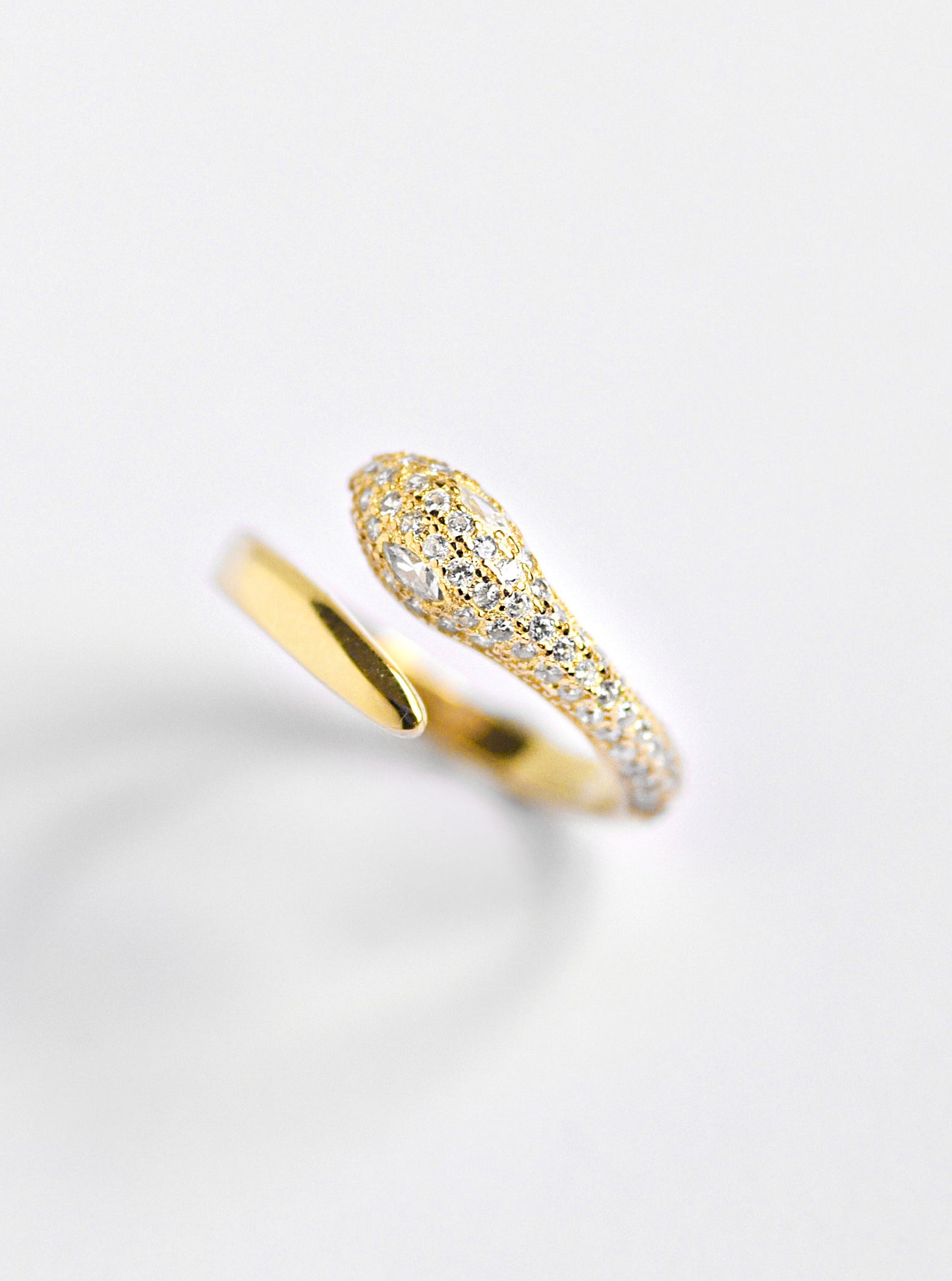 Adjustable CZ Snake Ring