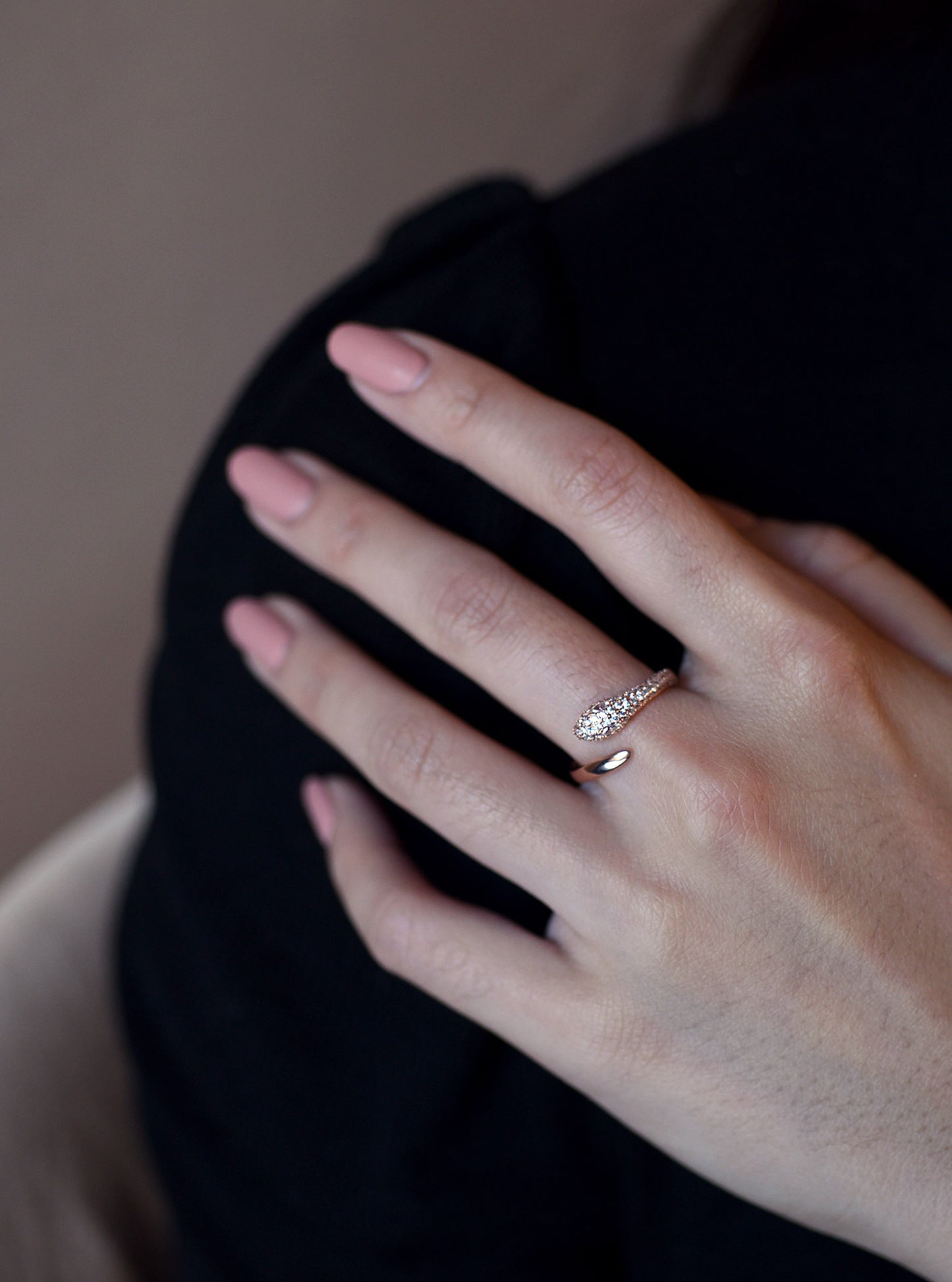 Adjustable CZ Snake Ring