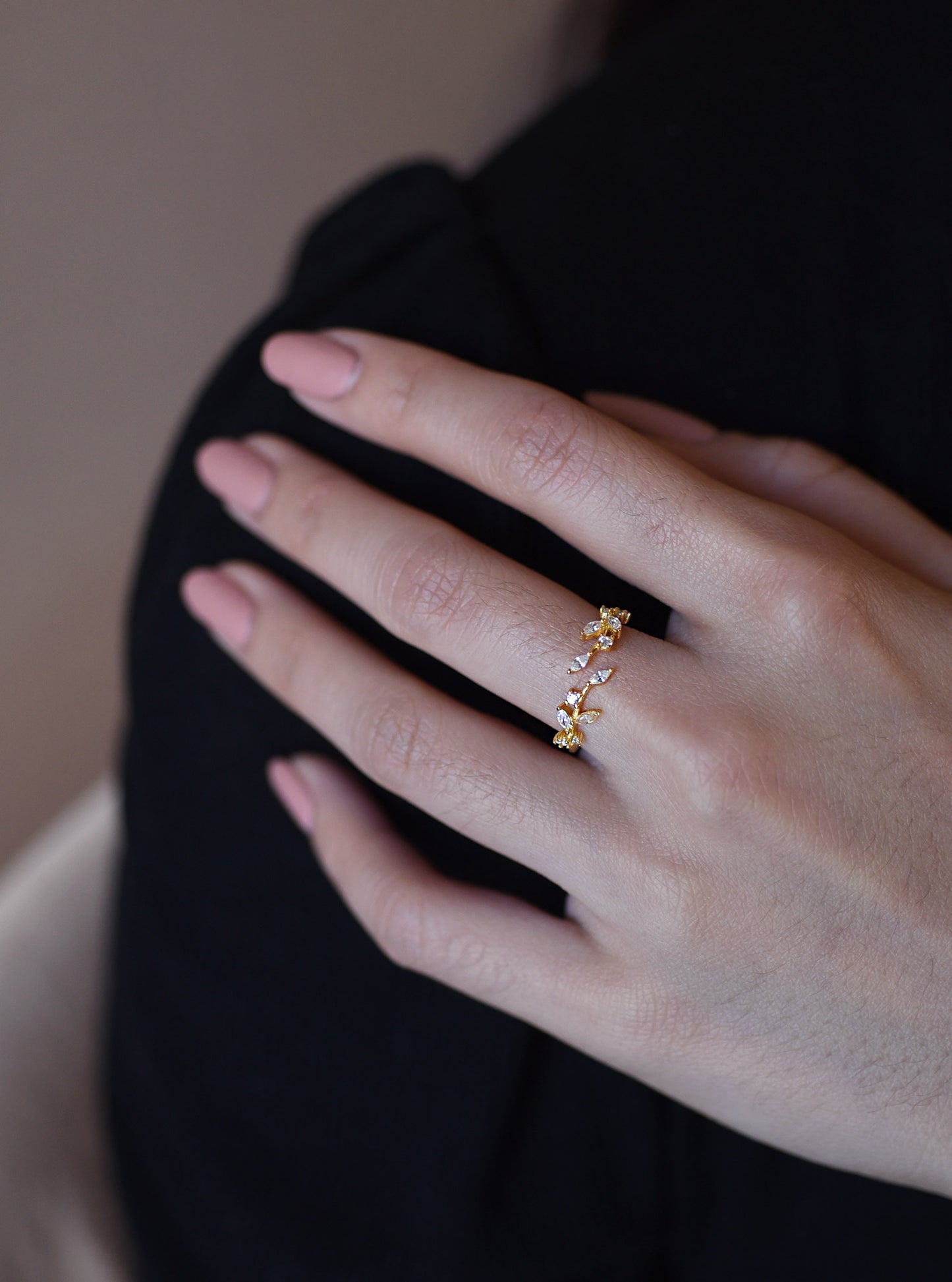 CZ Leaf Ring