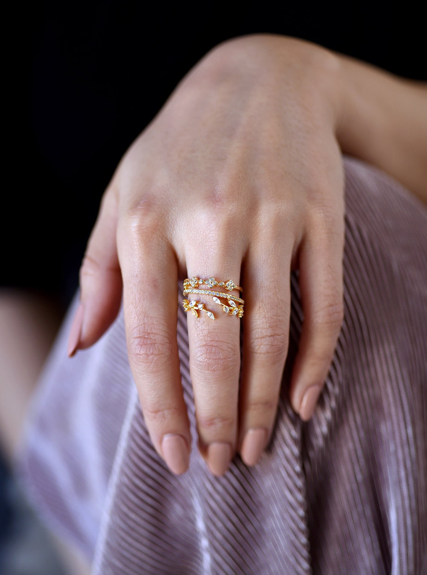 CZ Leaf Ring