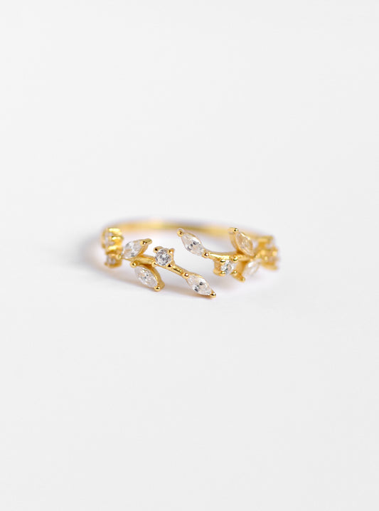 CZ Leaf Ring