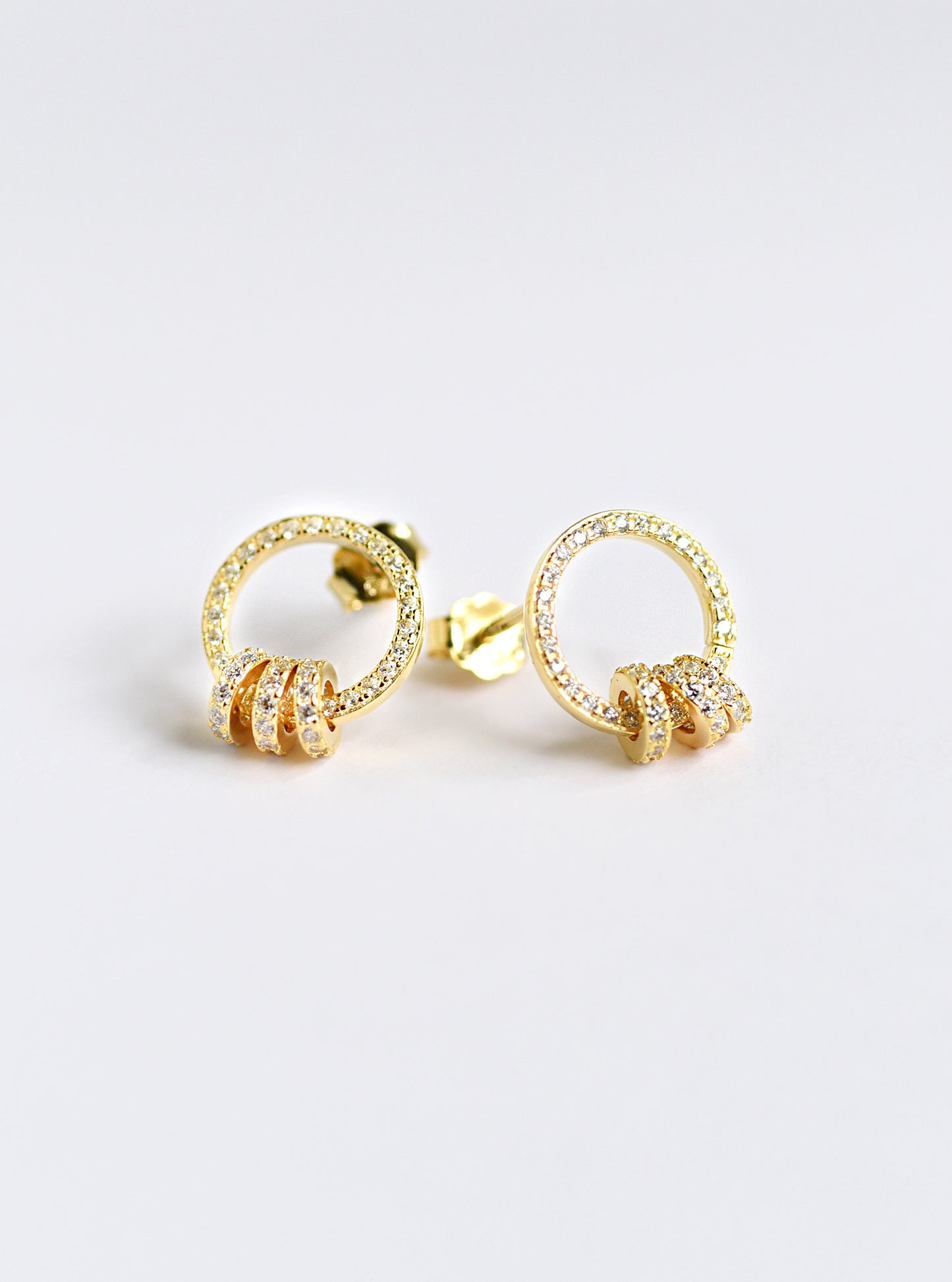 CZ Interlock Hoop Earrings