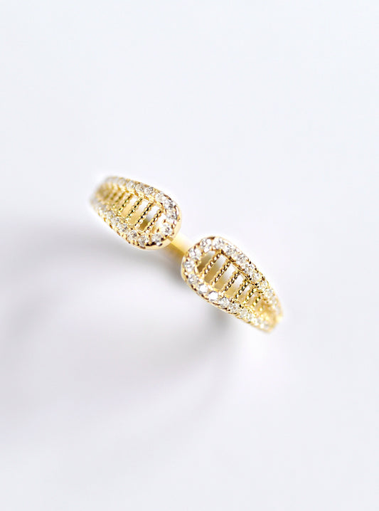 Adjustable CZ Loop Ring
