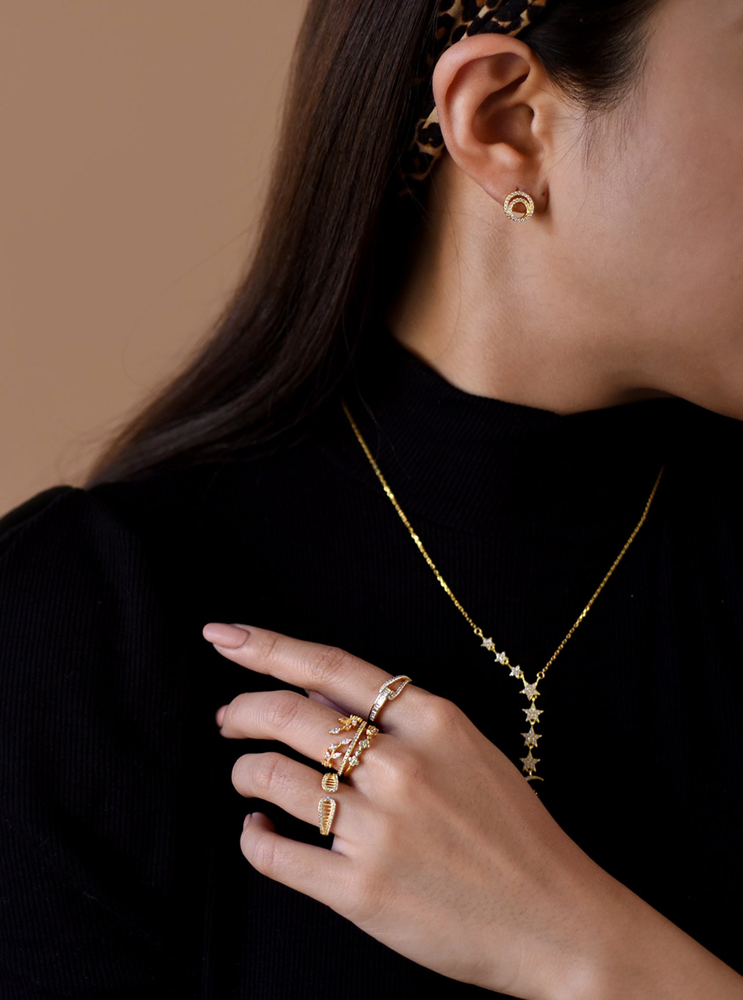 Adjustable CZ Loop Ring