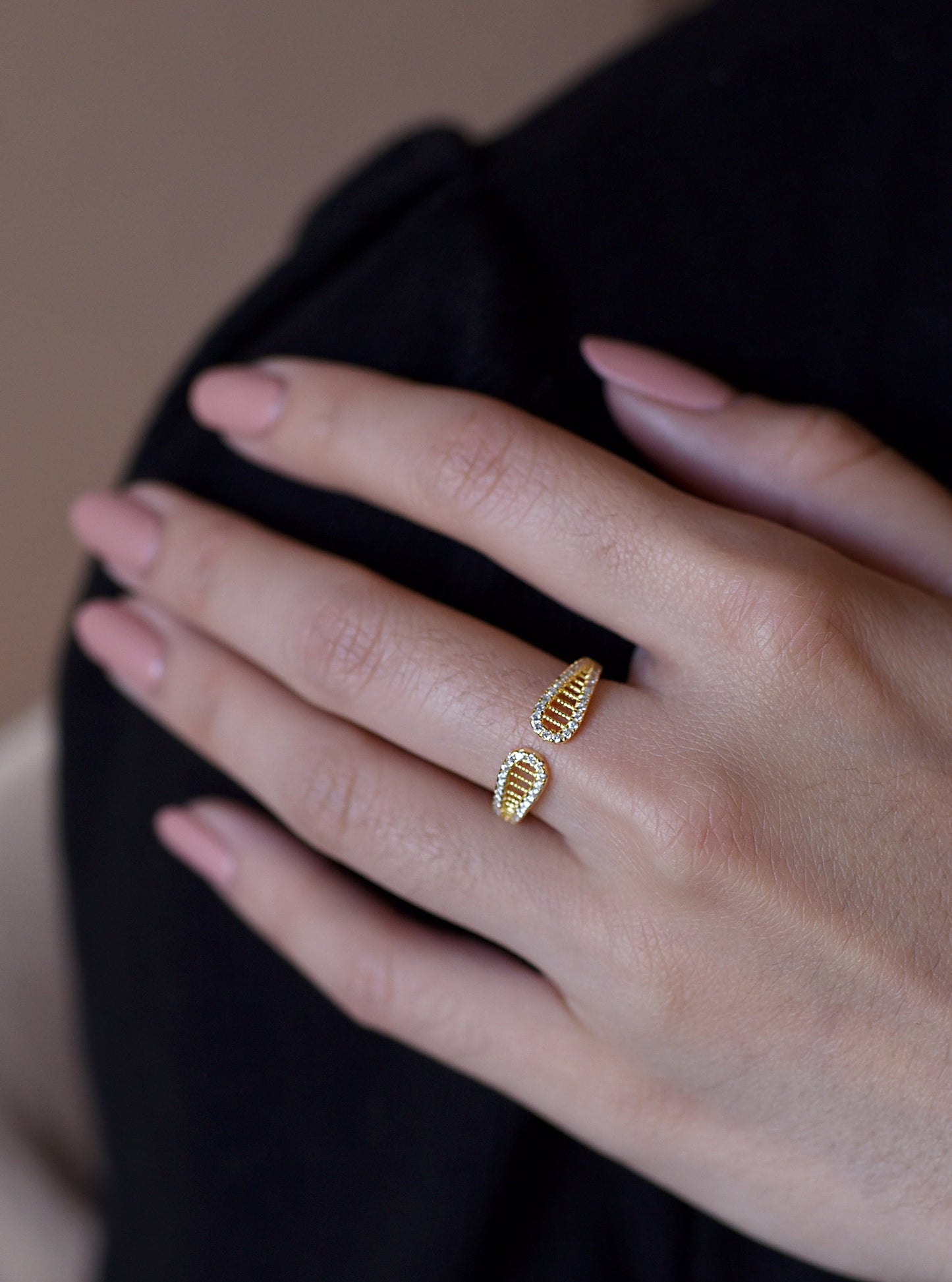 Adjustable CZ Loop Ring