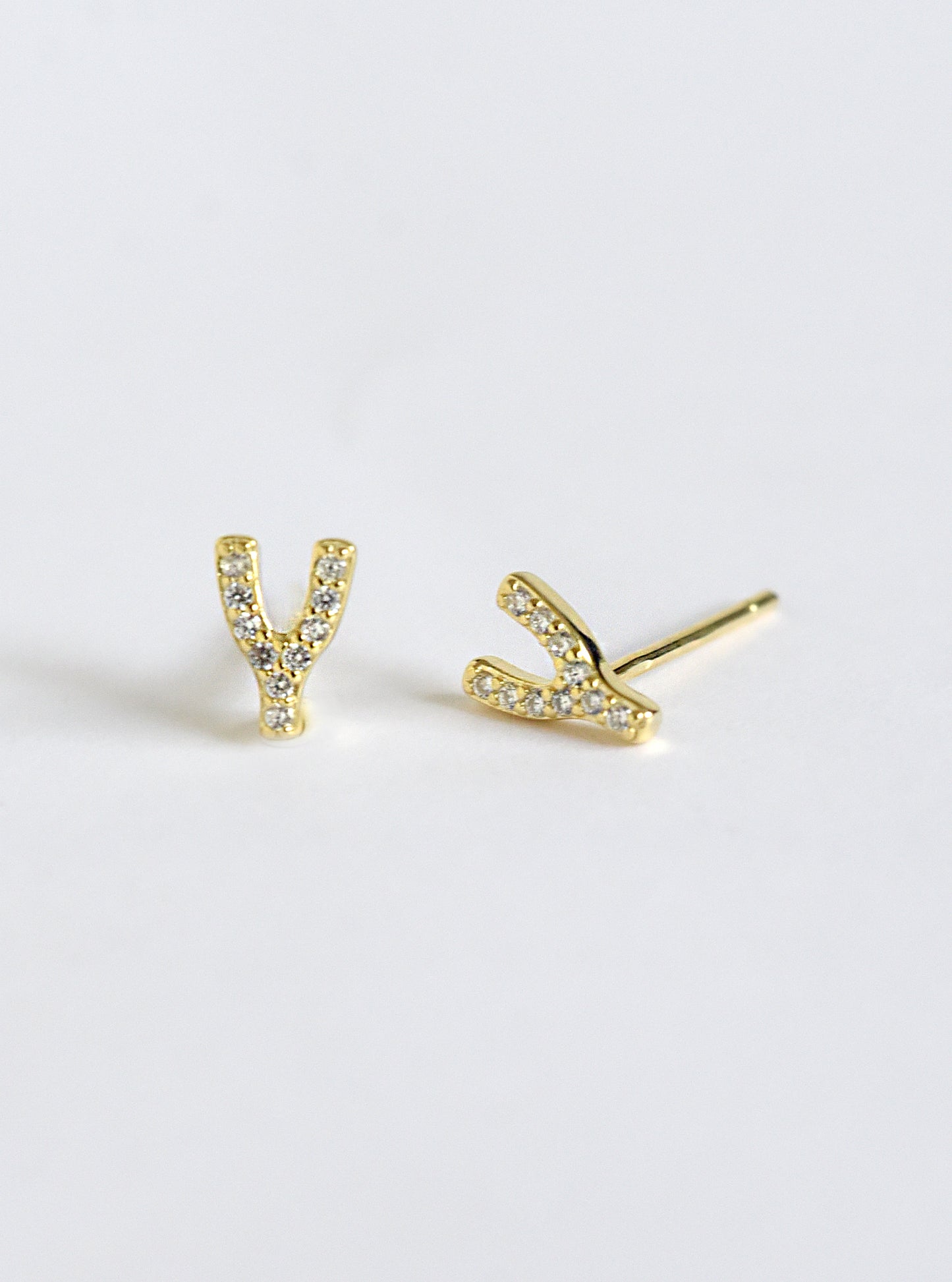 Mini Wishbone Stud Earrings