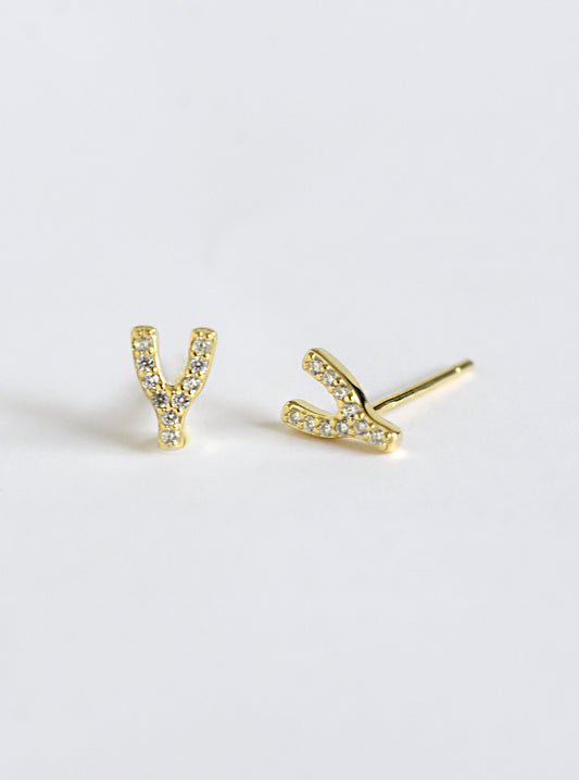 Mini Wishbone Stud Earrings