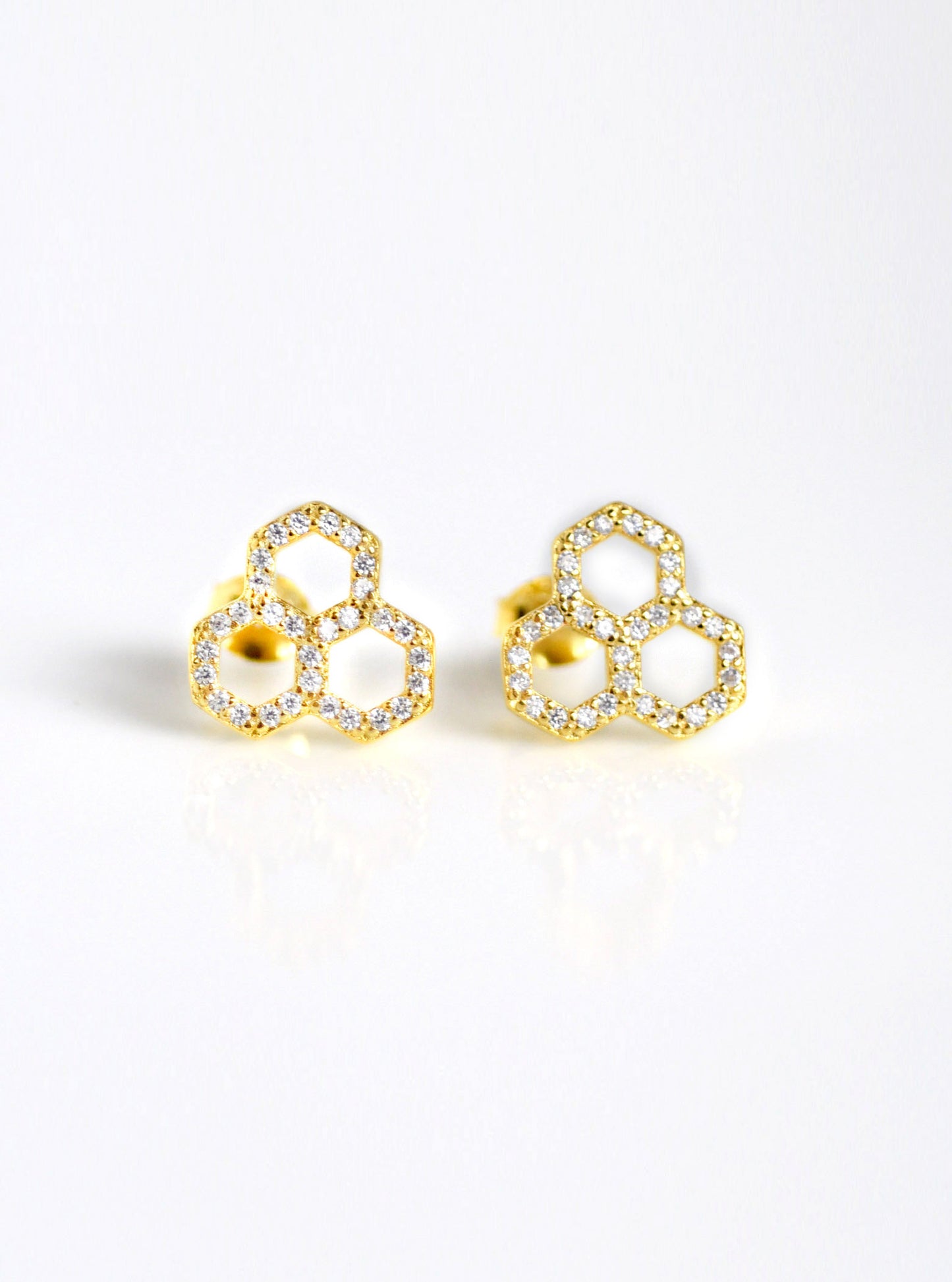 Honeycomb CZ Earrings