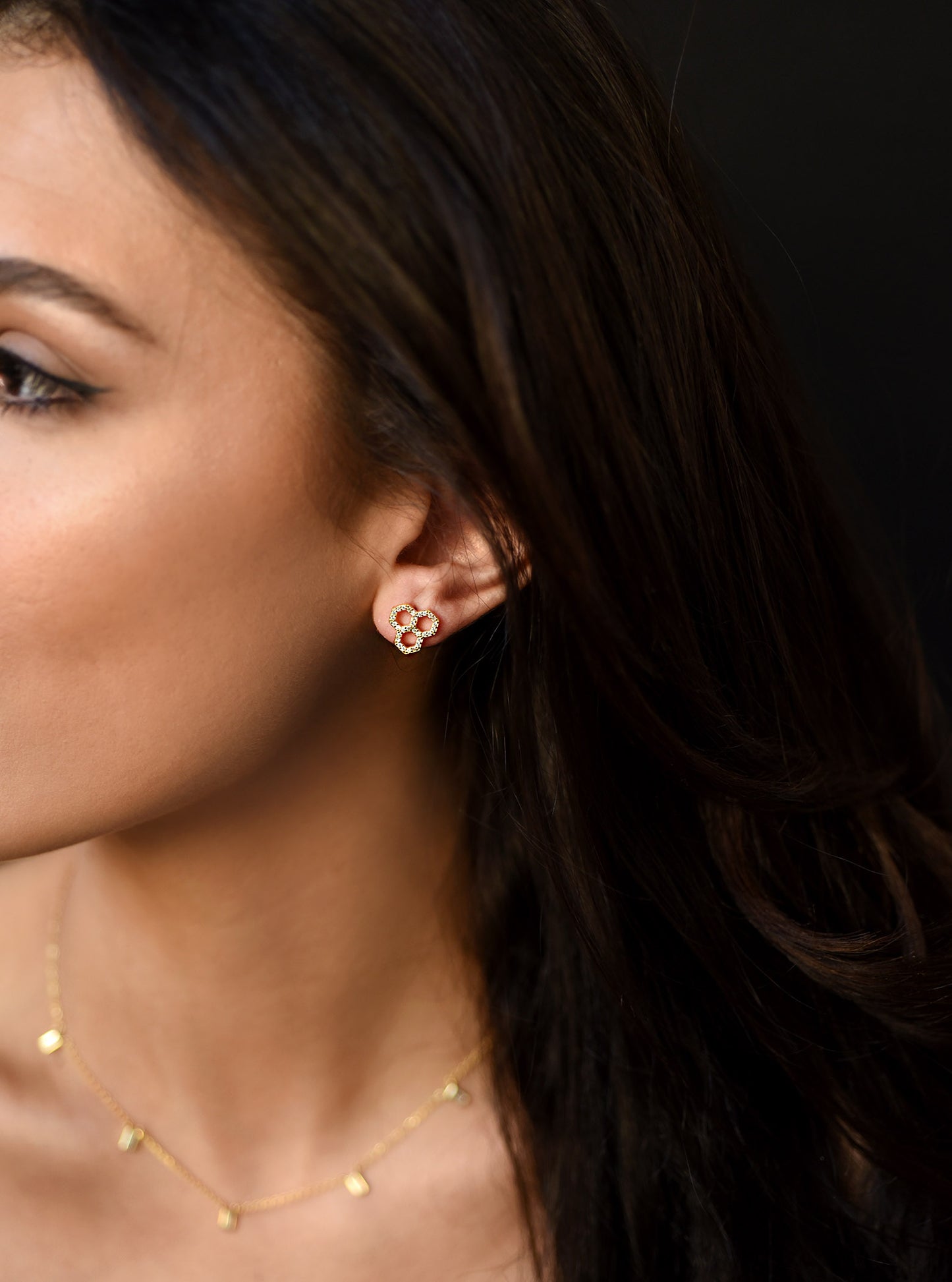 Honeycomb CZ Earrings
