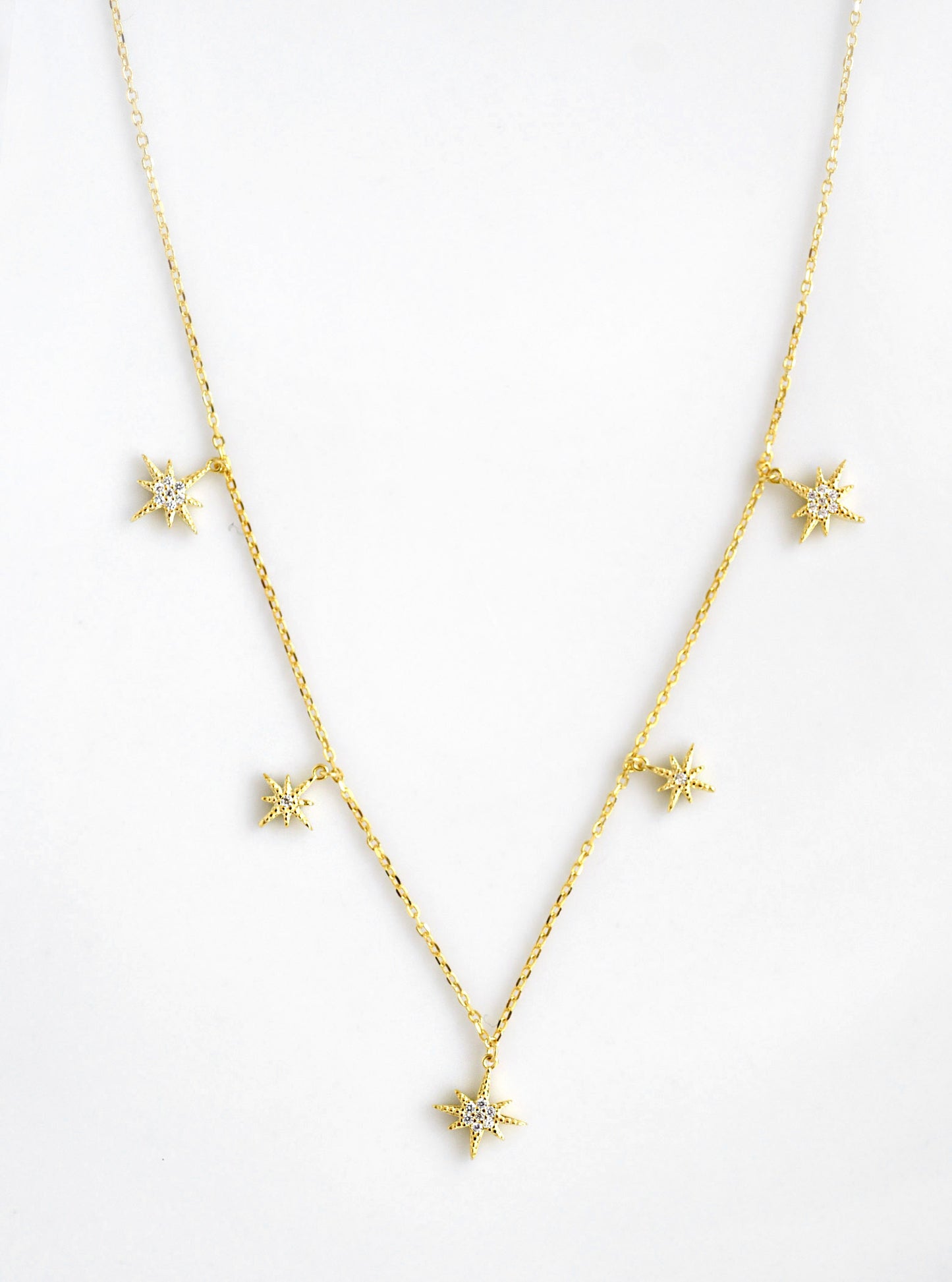 Multi-Dangle Starburst CZ Necklace