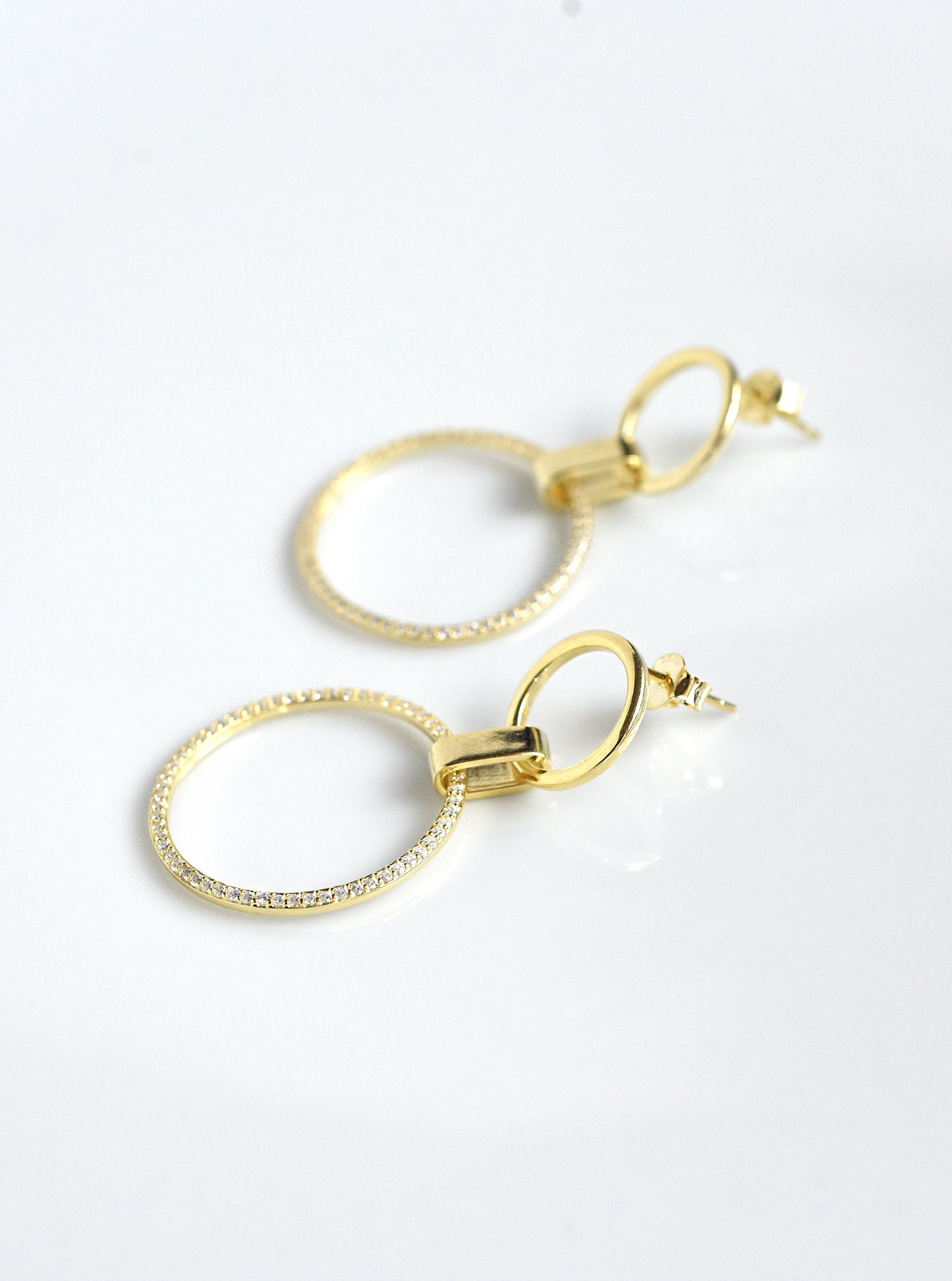 Hoop Double Round Dangling Earrings