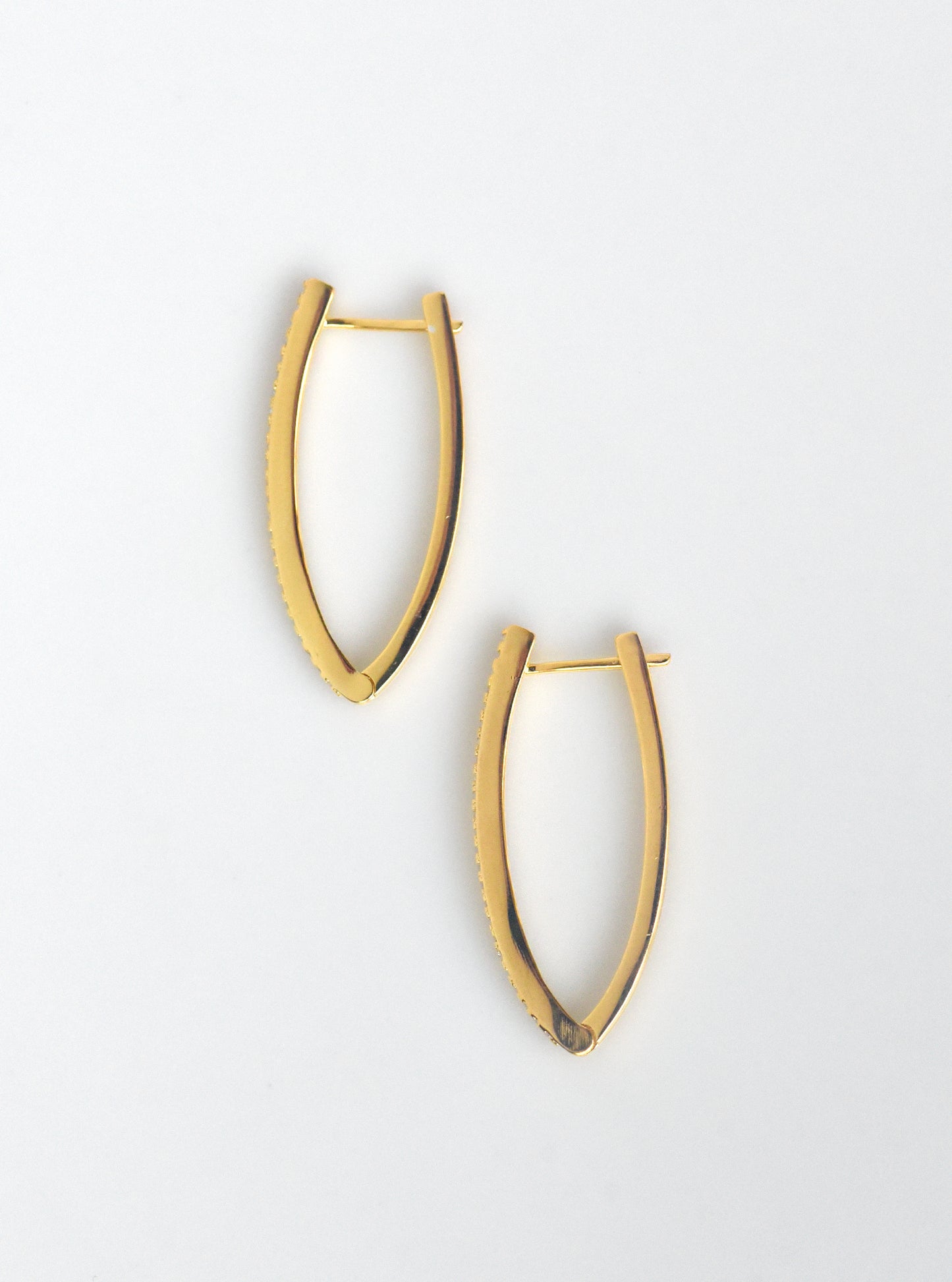 Long V-shaped Huggie Earrings