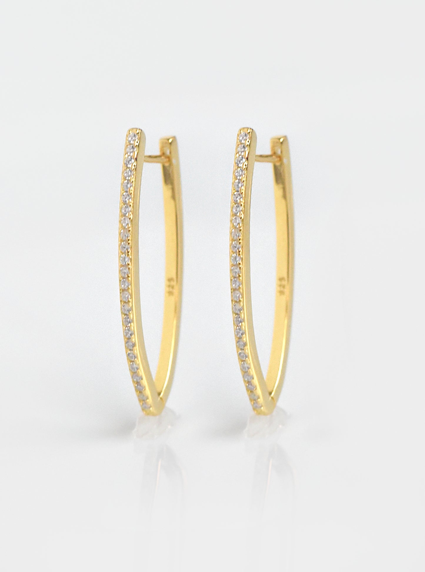 Long V-shaped Huggie Earrings