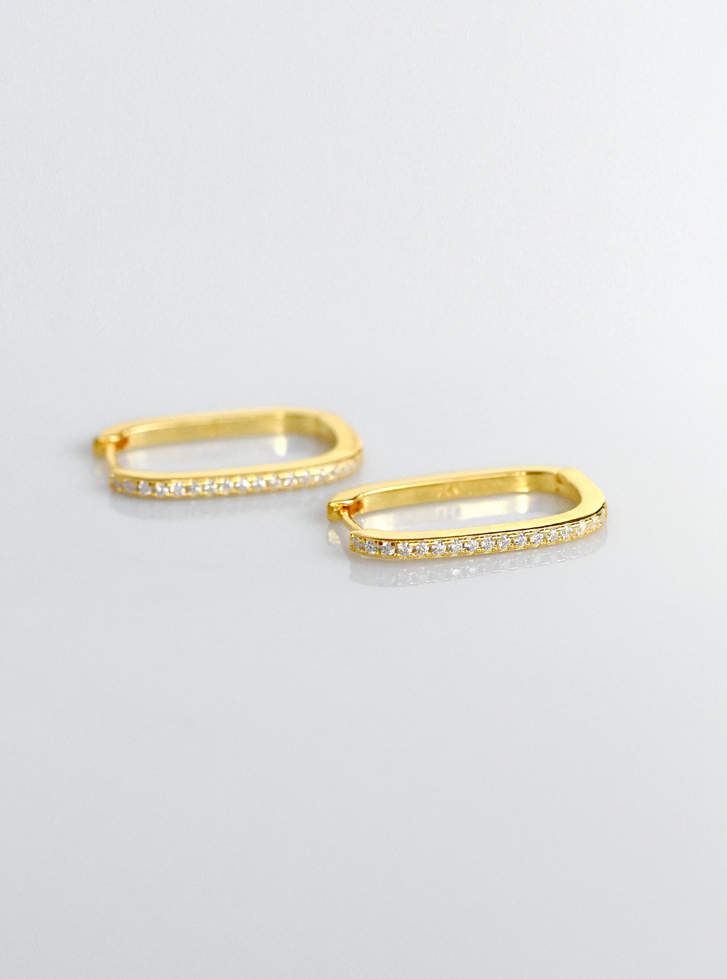 U Shaped Huggie with CZ Earring