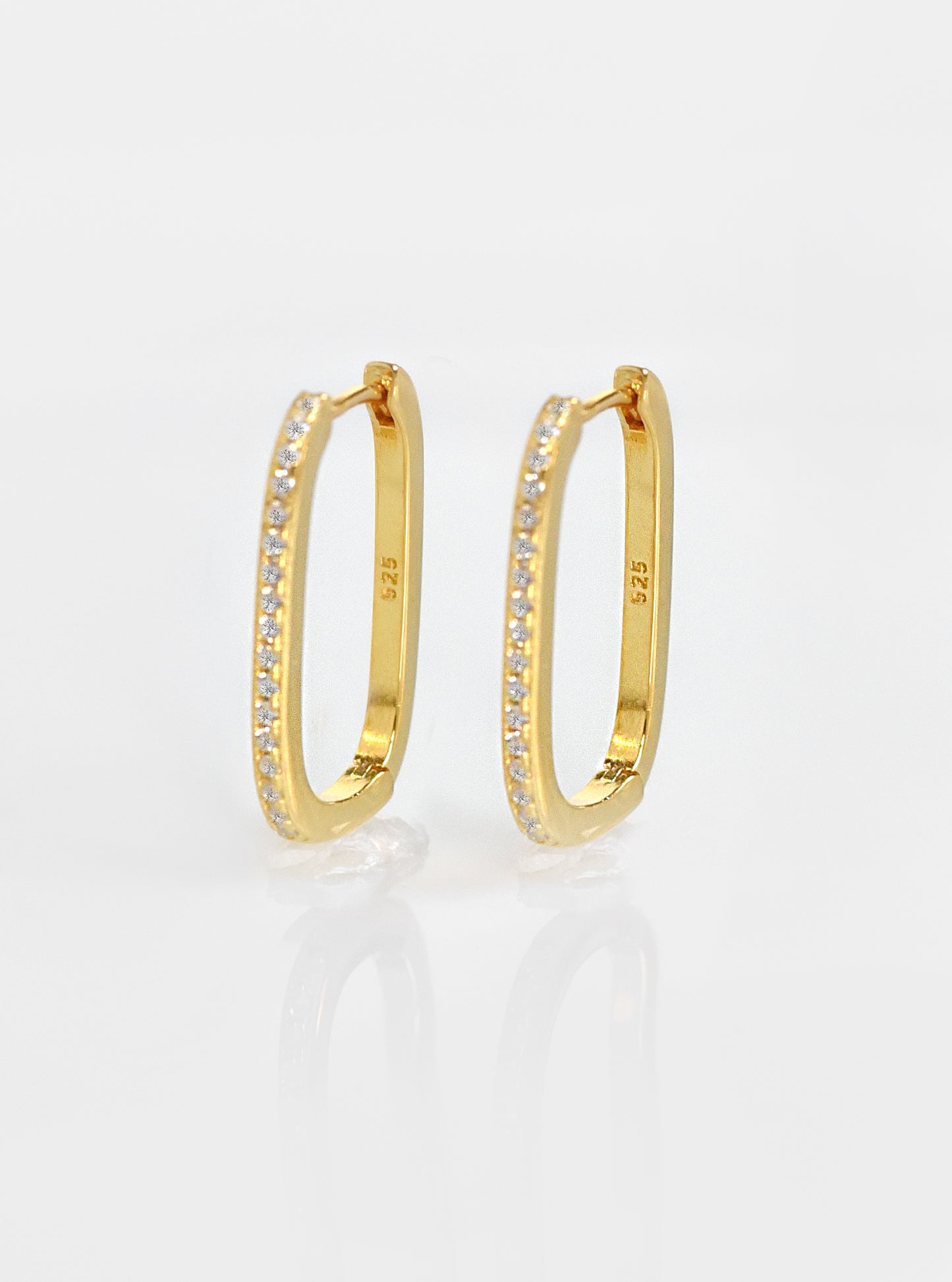 U Shaped Huggie with CZ Earring