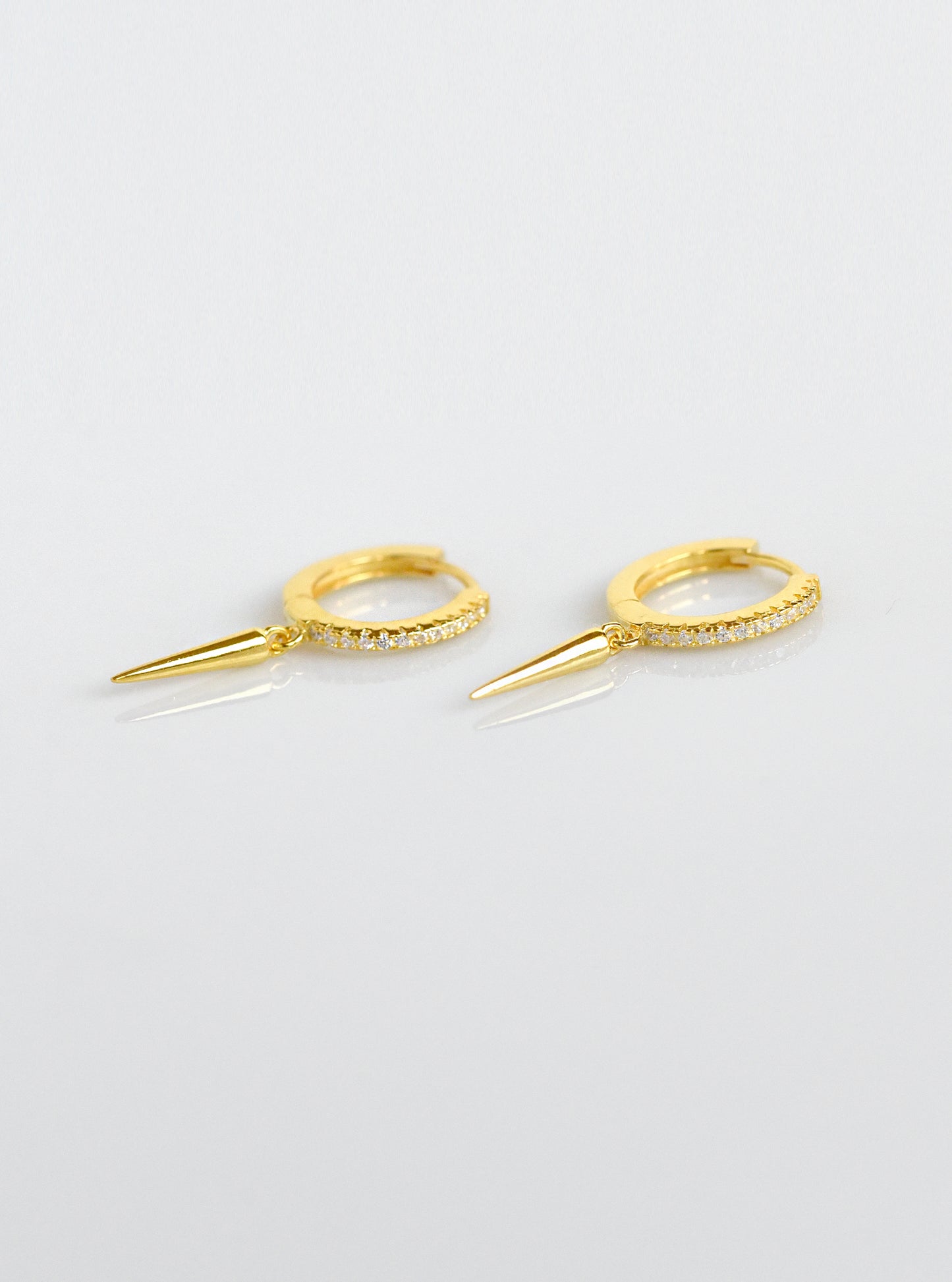Long Spike Huggie Earrings