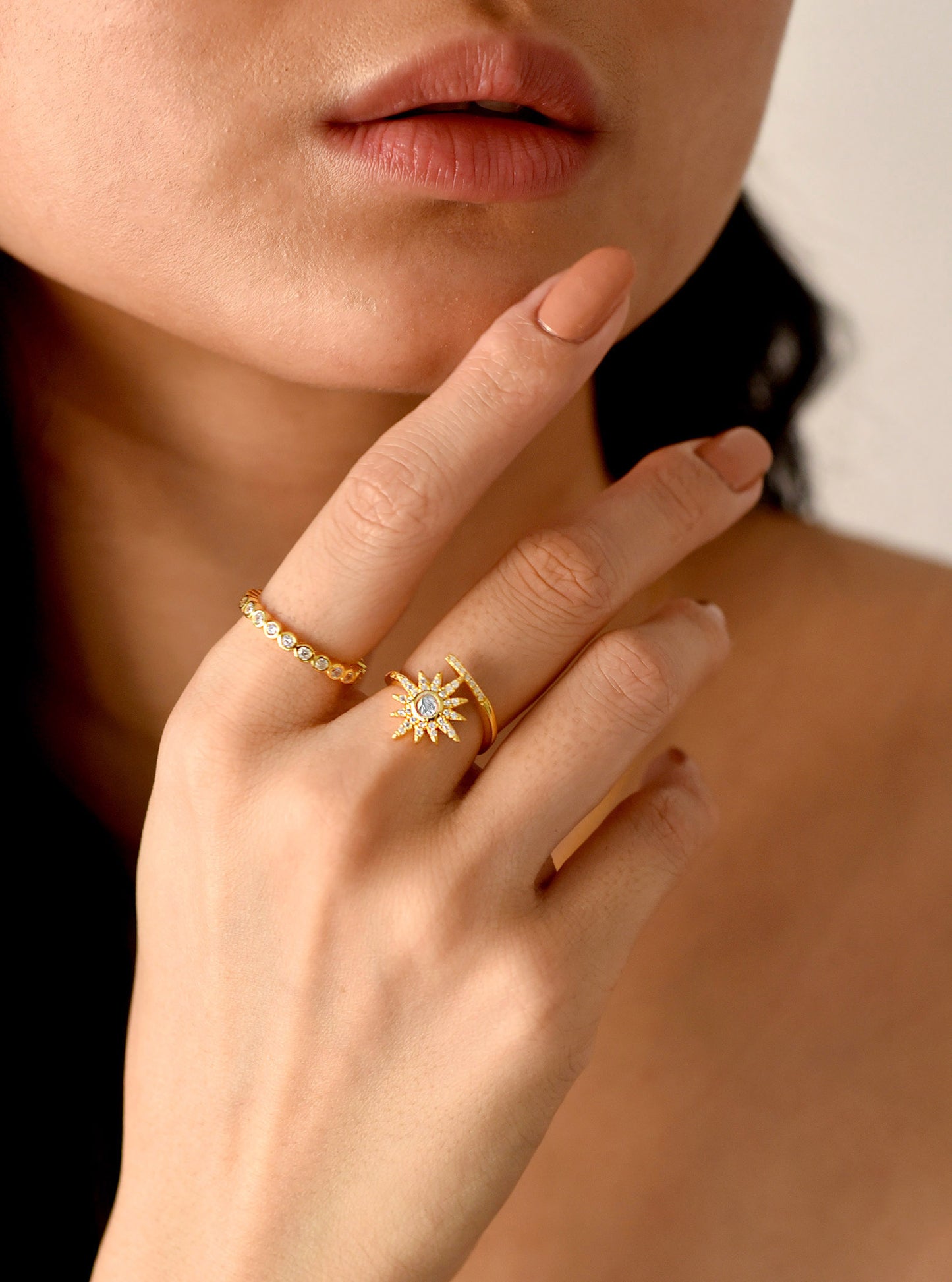 Adjustable CZ Star Ring