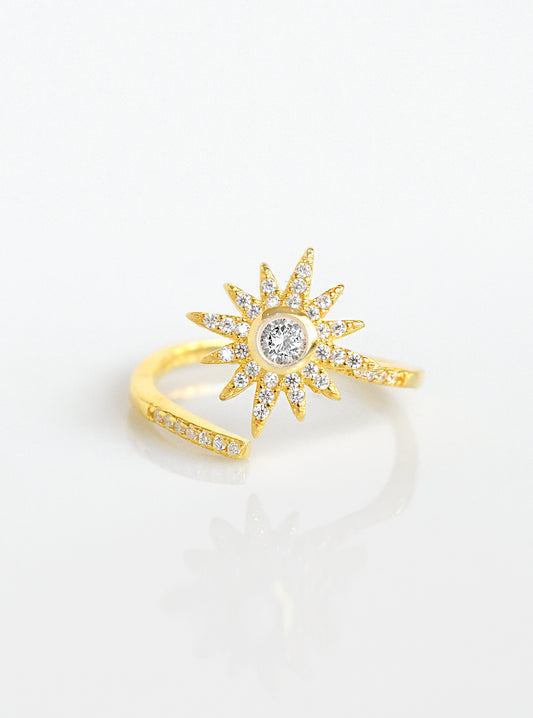 Adjustable CZ Star Ring