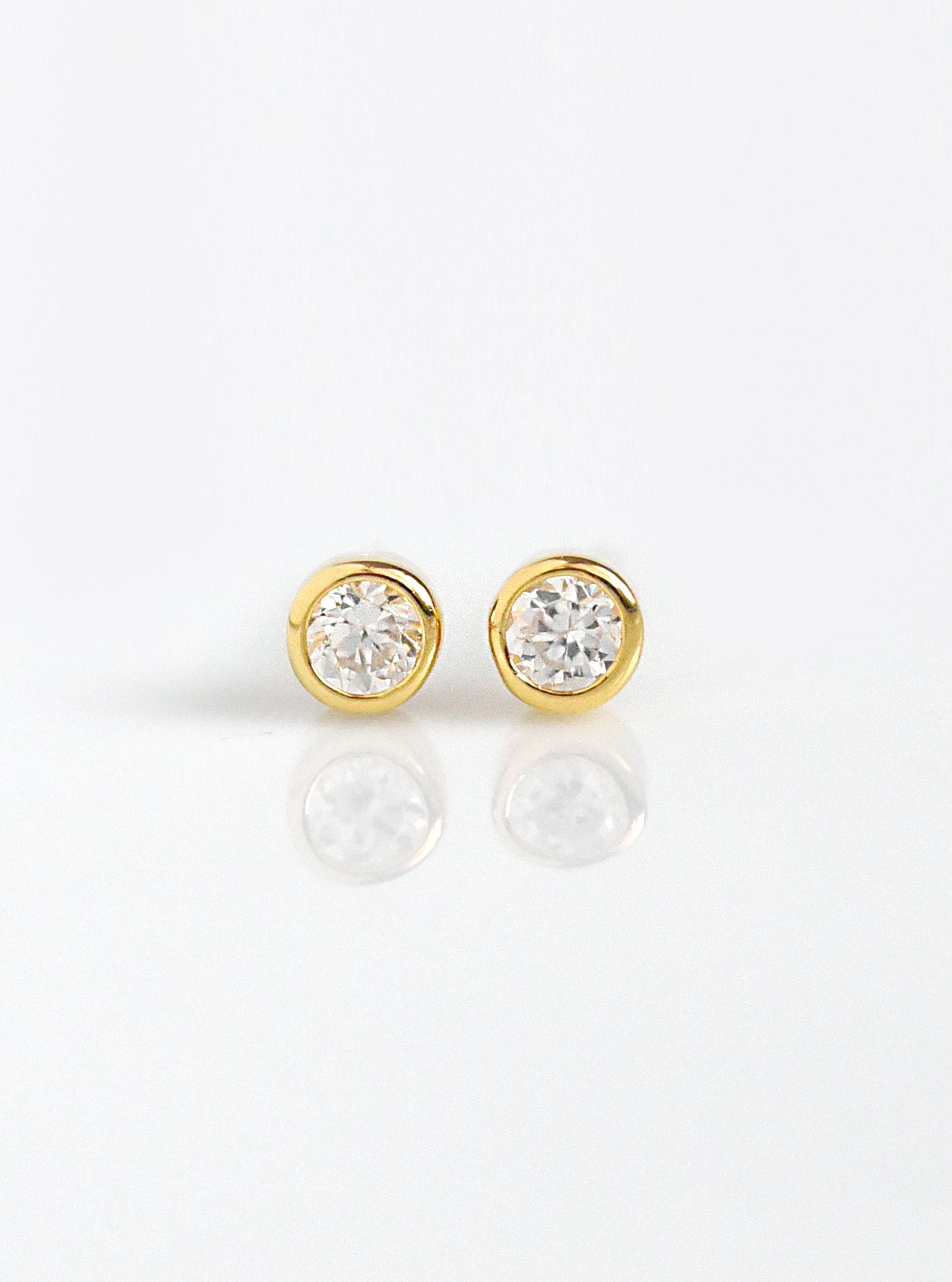 Mini Solitaire CZ Stud Earrings