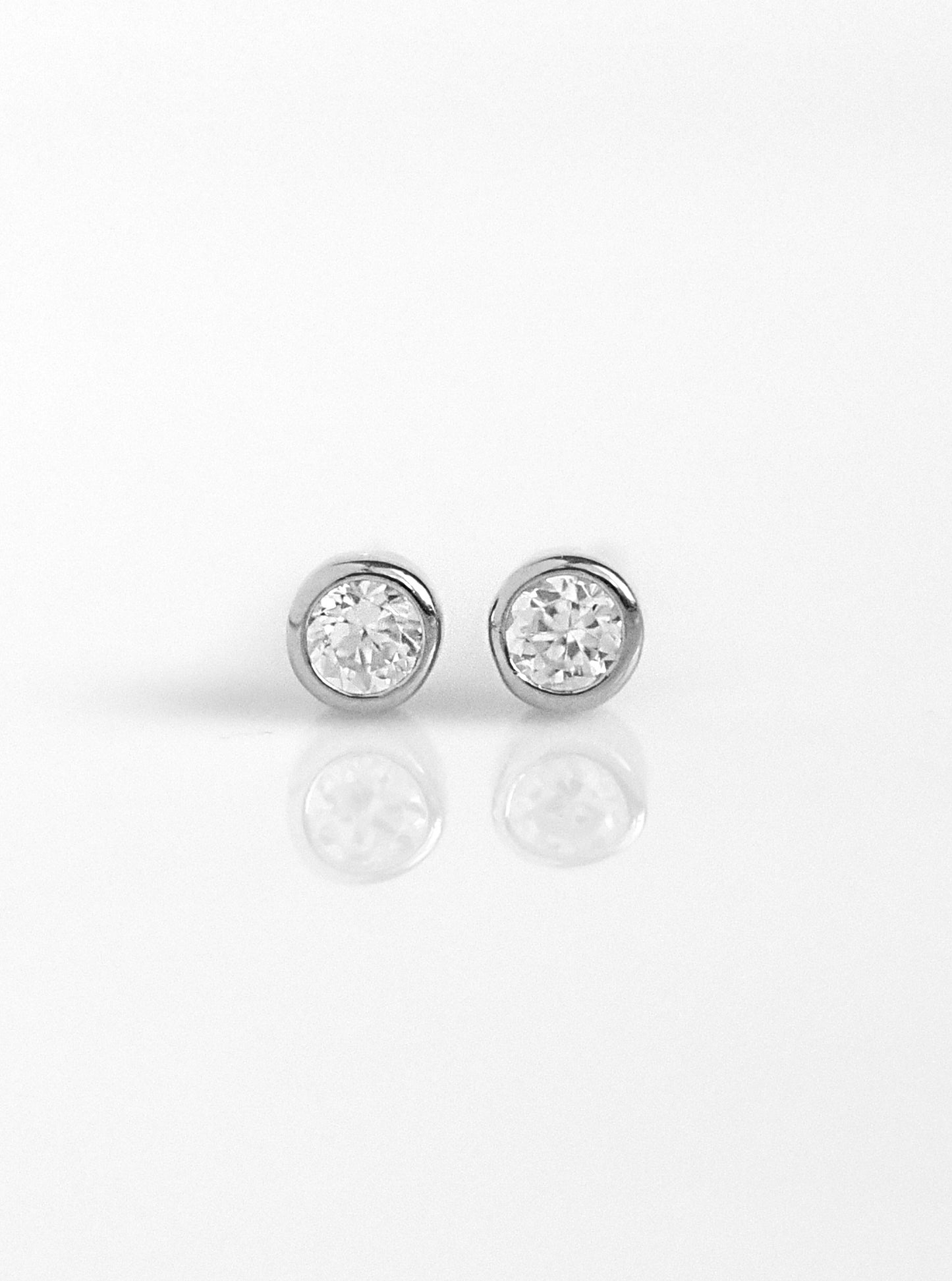 Mini Solitaire CZ Stud Earrings