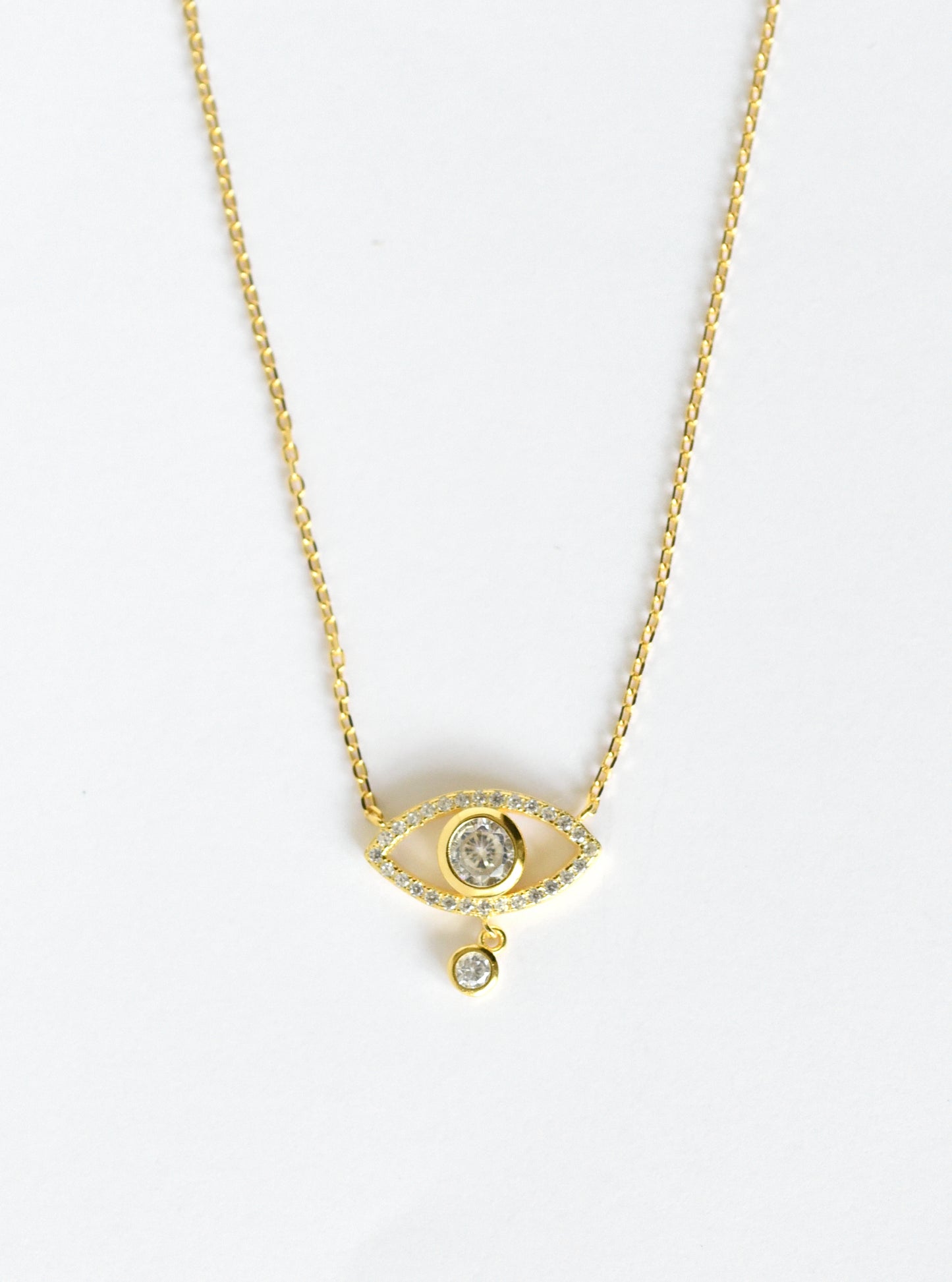 Evil Eye with Drop CZ Necklace