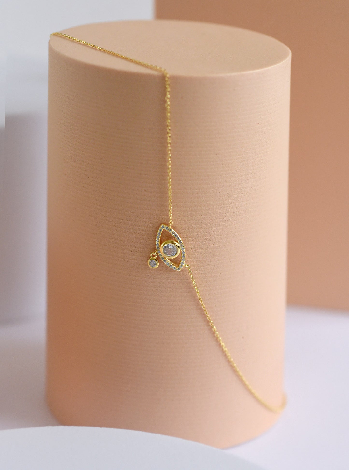 Evil Eye with Drop CZ Necklace
